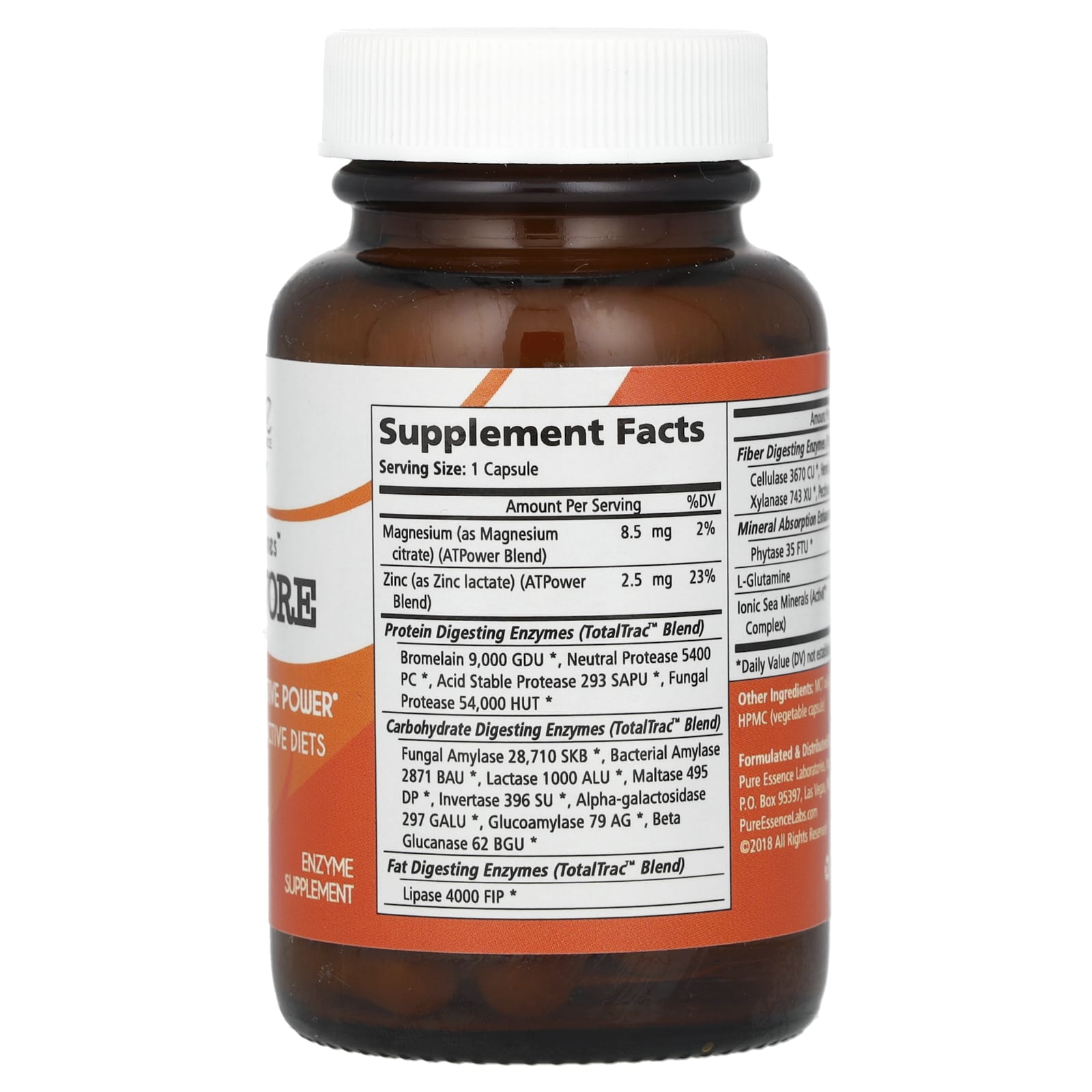 Pure Essence, Real-Zymes, Omnivore, 30 Vegi-Caps - Image 2