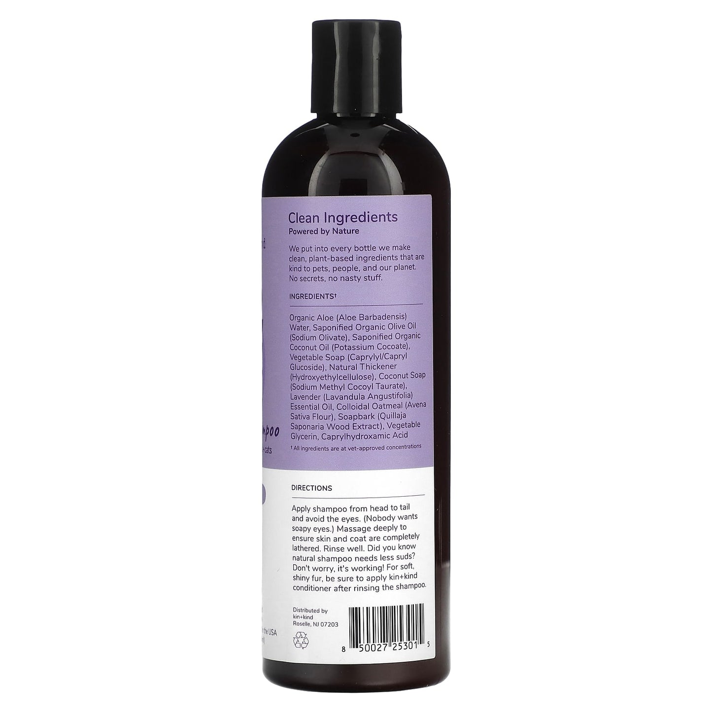 Kin+Kind, Oatmeal Natural Shampoo, For Dogs + Cats, Lavender, 12 fl oz (354 ml) - Image 2