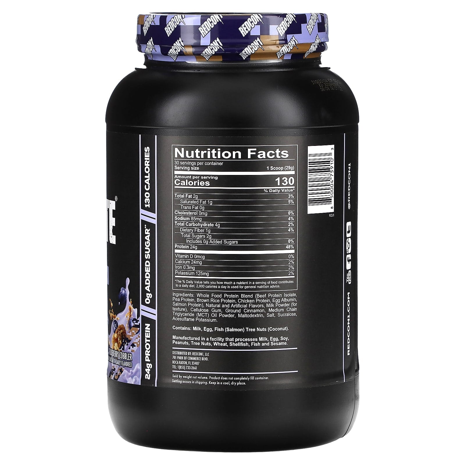 Redcon1, MRE Lite, Whole Food Protein, Blueberry Cobbler, 1.92 lb (870 g) - Image 2