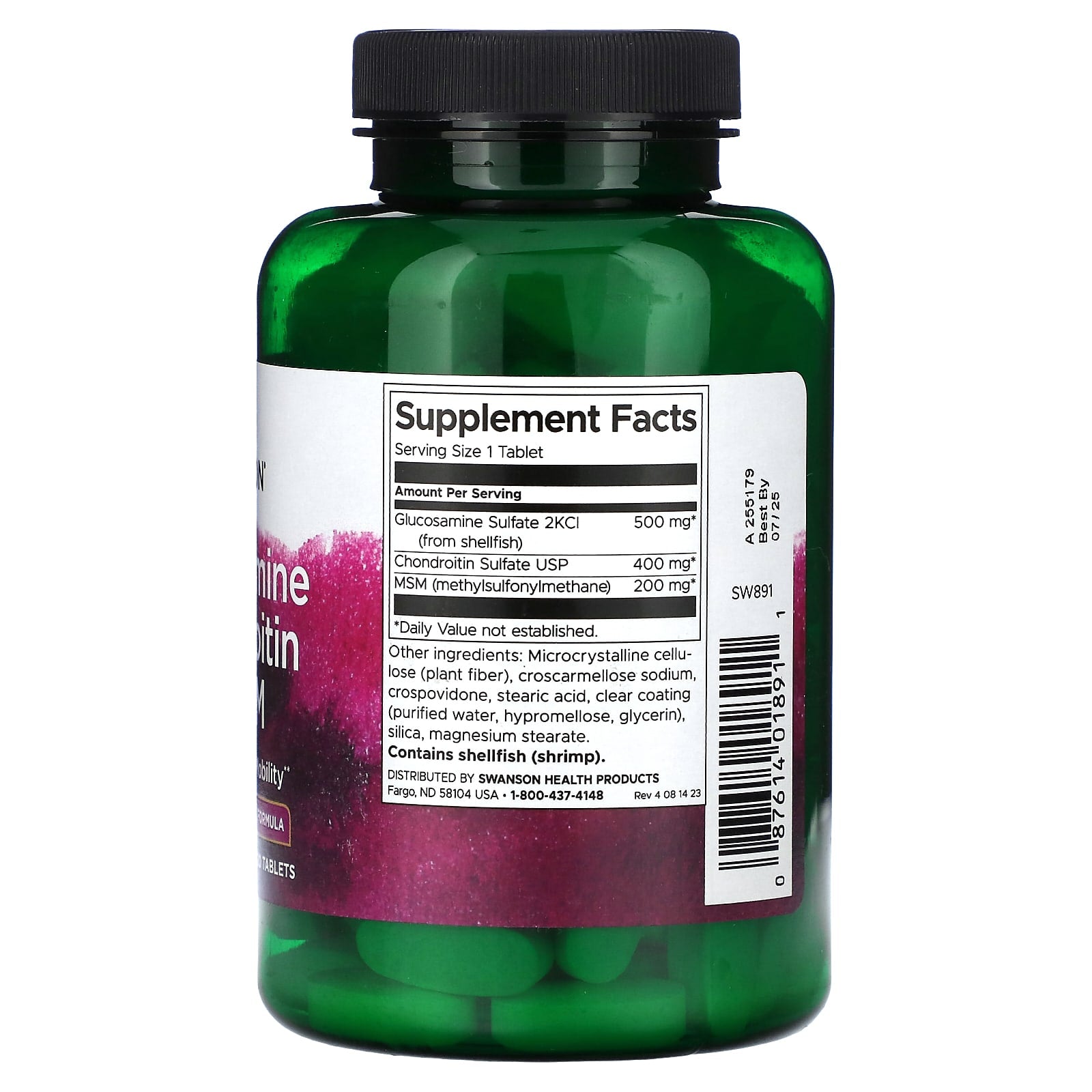 Swanson, Glucosamine Chondroitin & MSM, 120 Tablets - Image 2