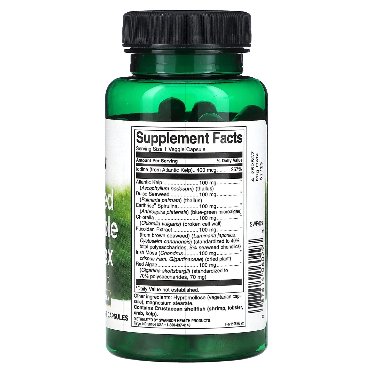 Swanson, Seaweed Vegetable Complex, 60 Veggie Capsules - Image 2