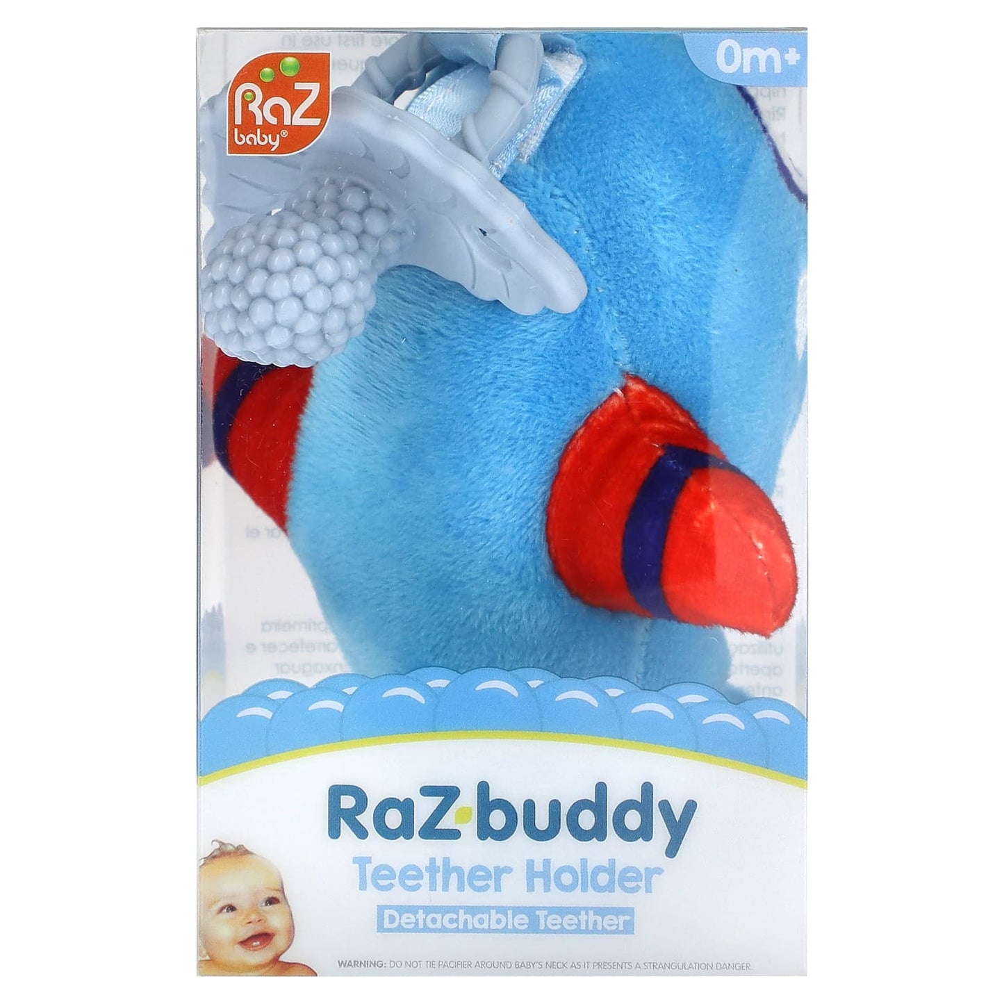 RaZbaby, Teether Holder, Detachable Teether, 0 Months+, Airplane, 1 Count - Image 1