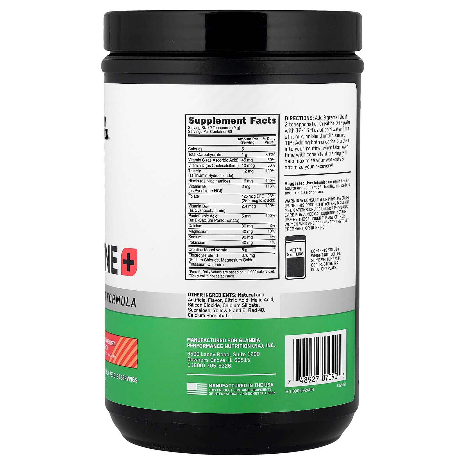 Optimum Nutrition, Creatine+, Strawberry Peach, 1.58 lb (720 g) - Image 2
