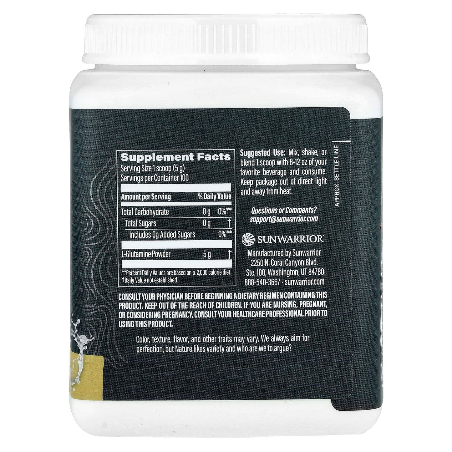 Sunwarrior, Sport, Active Glutamine, Unflavored , 1.1 lbs (500 g) - Image 2