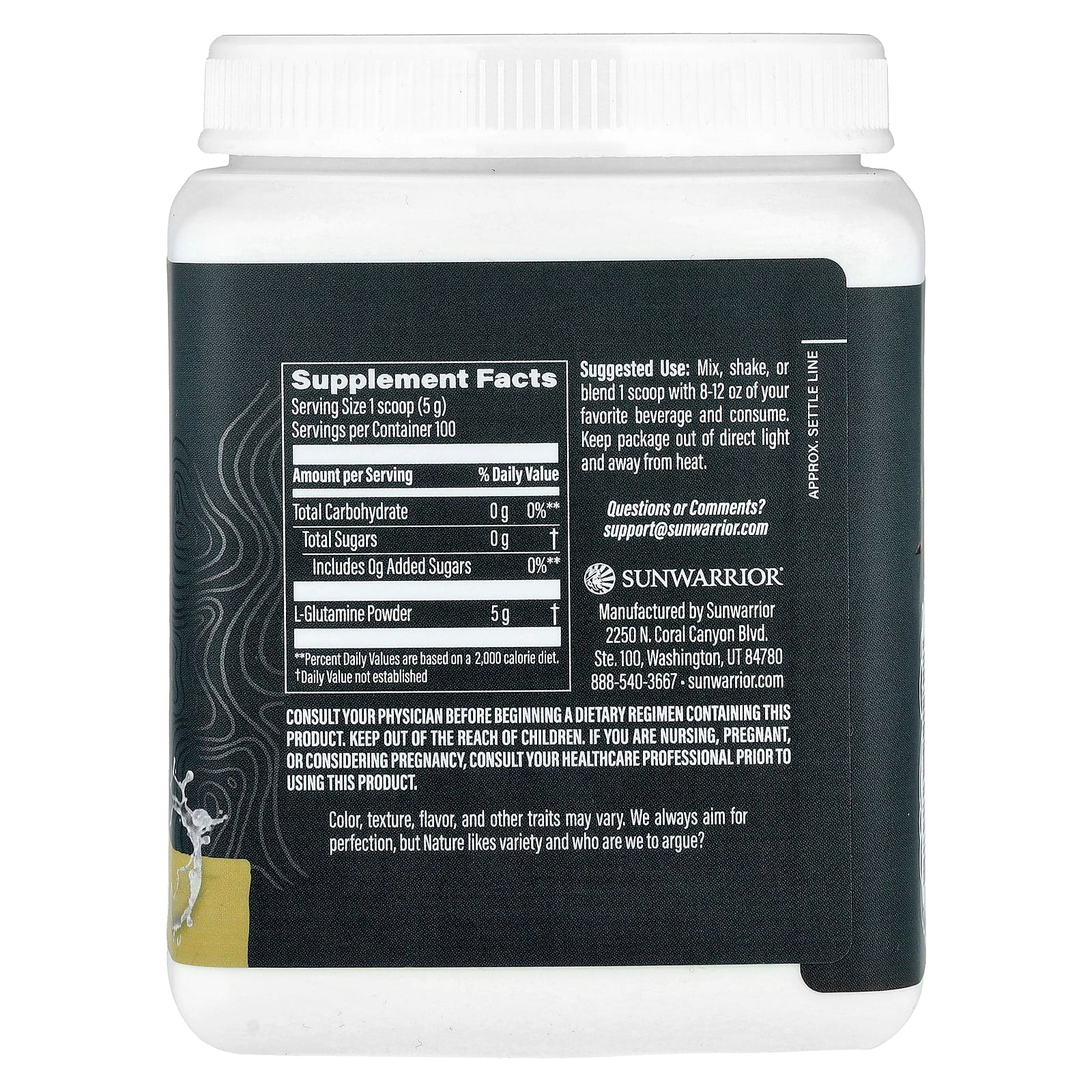 Sunwarrior, Sport, Active Glutamine, Unflavored , 1.1 lbs (500 g) - Image 2