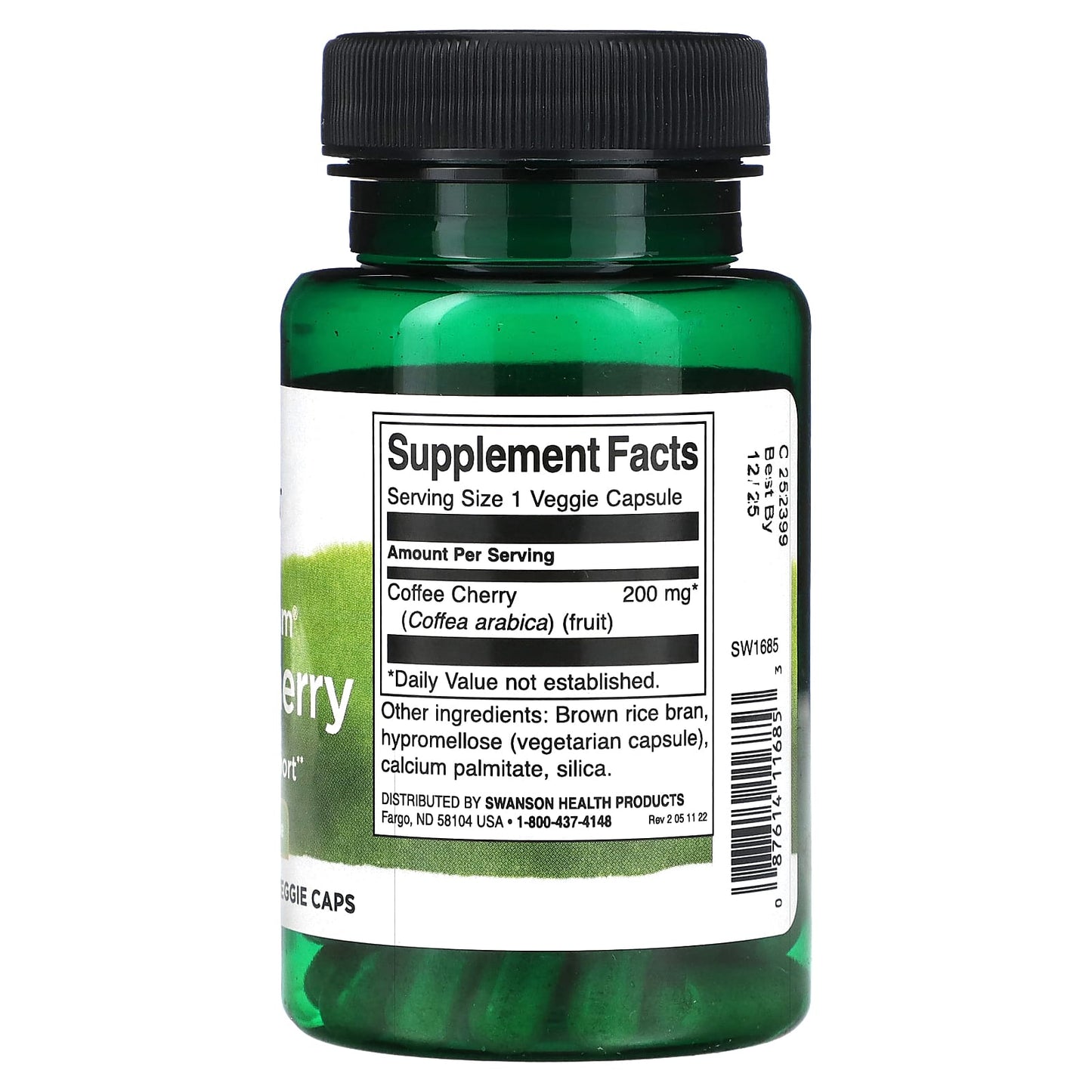 Swanson, Full Spectrum Coffee Cherry, 200 mg, 60 Veggie Caps - Image 2