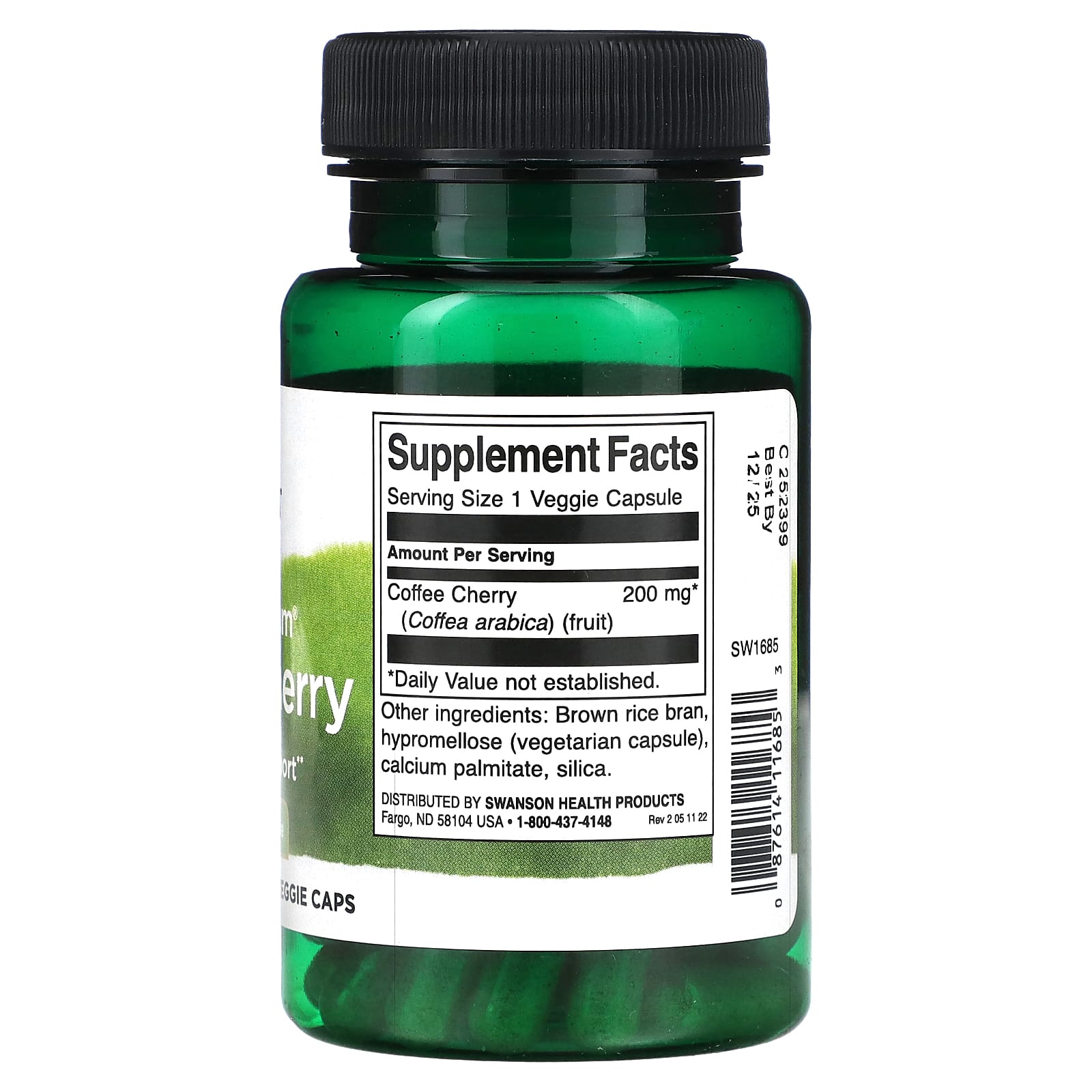 Swanson, Full Spectrum Coffee Cherry, 200 mg, 60 Veggie Caps - Image 2