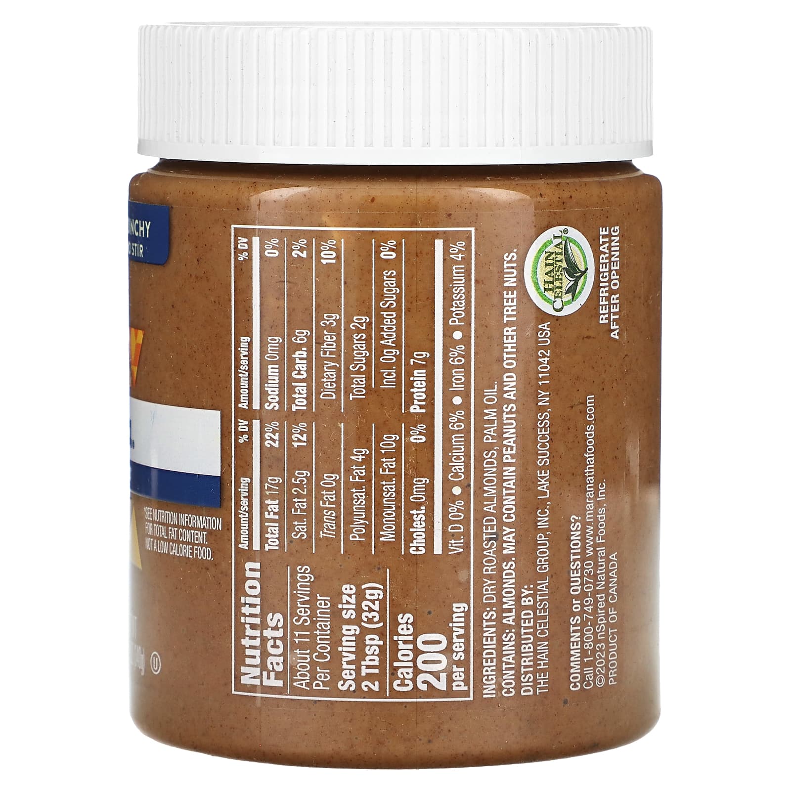 MaraNatha, Natural Almond Butter, Crunchy, 12 oz (340 g) - Image 2