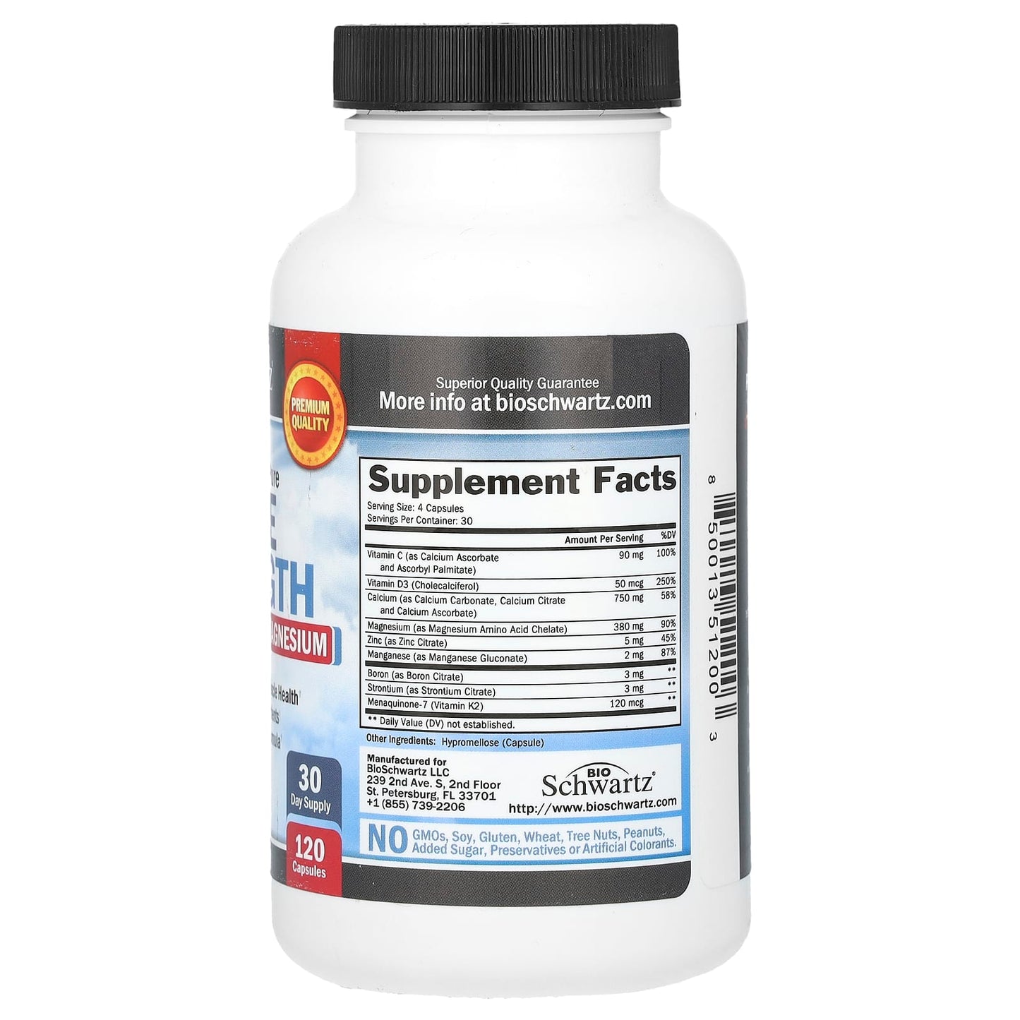 BioSchwartz Premium Ultra Pure Bone Strength Support - Calcium, D3, K2 & Magnesium - Image 2