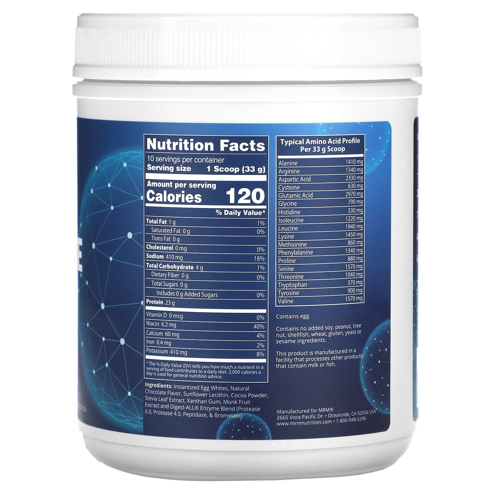 MRM Nutrition, Egg White Protein, Chocolate, 12 oz (340 g) - Image 2