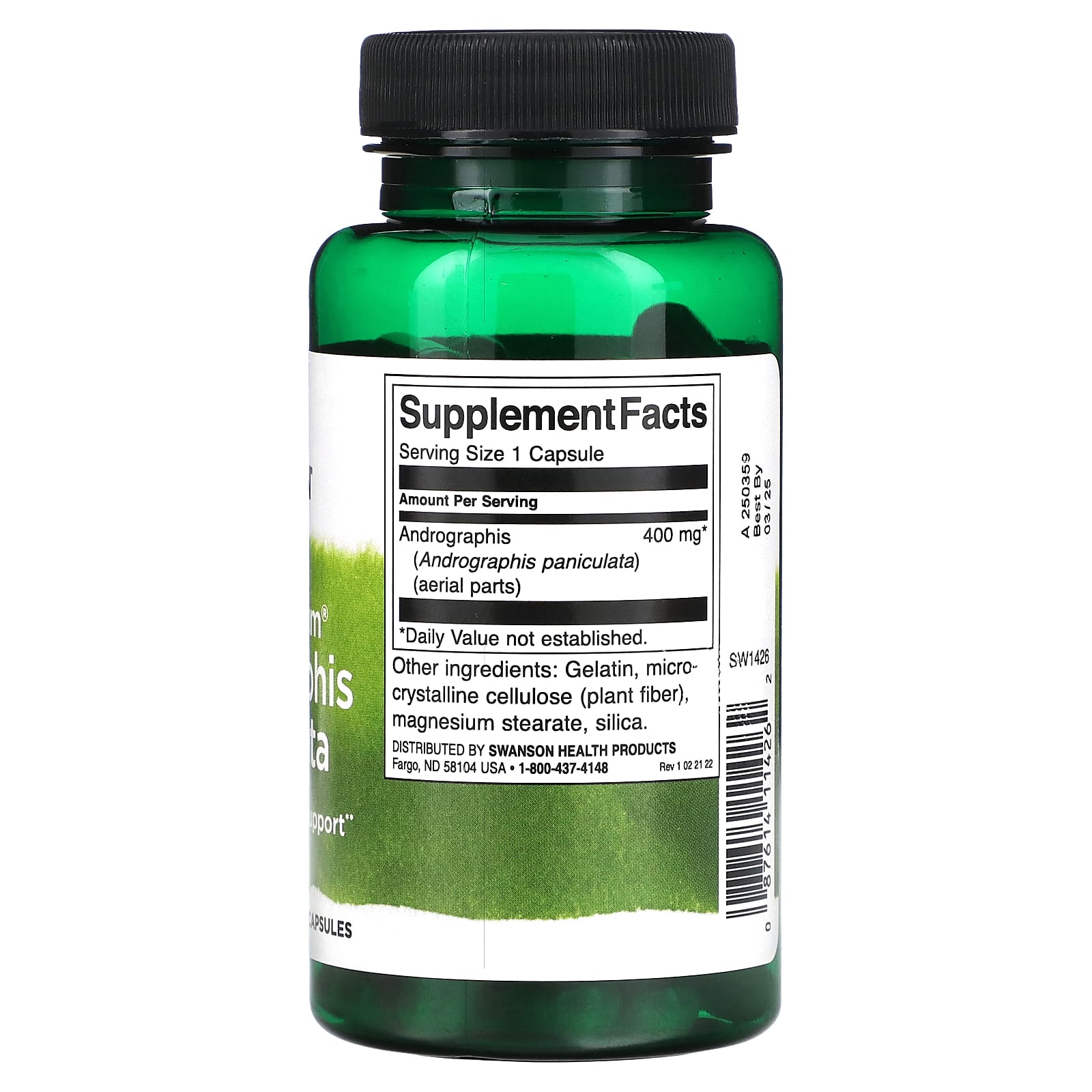 Swanson, Full Spectrum Andrographis Paniculata, 400 mg, 60 Capsules - Image 2
