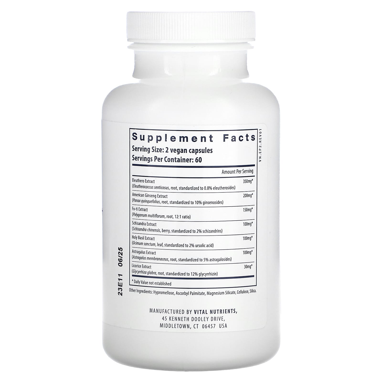 Vital Nutrients, Energy Plus, 120 Vegan Capsules - Image 2