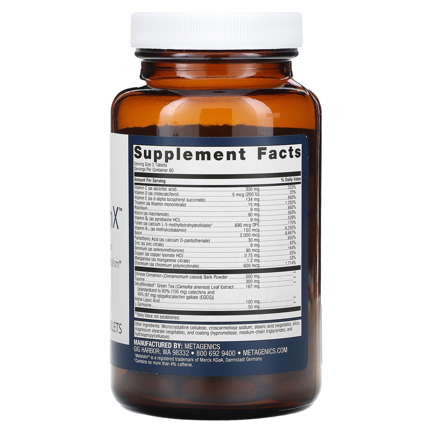 Metagenics, MetaGlycemX, 120 Tablets - Image 2