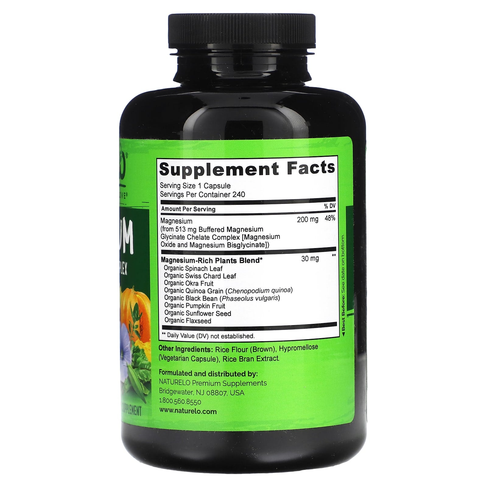 NATURELO, Magnesium Glycinate Chelate Complex, 240 Vegetarian Capsules - Image 2