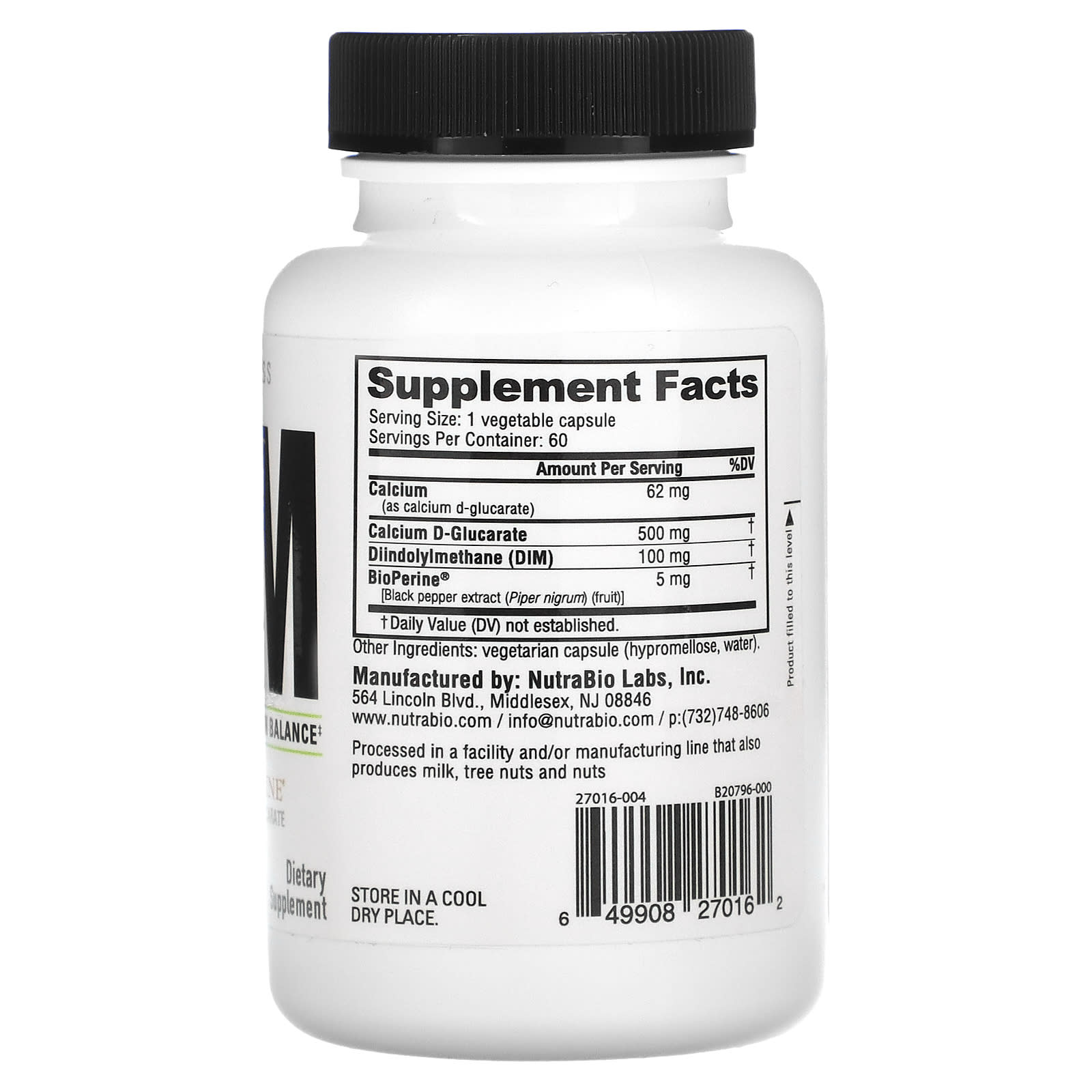 NutraBio, DIM, 60 Capsules - Image 2