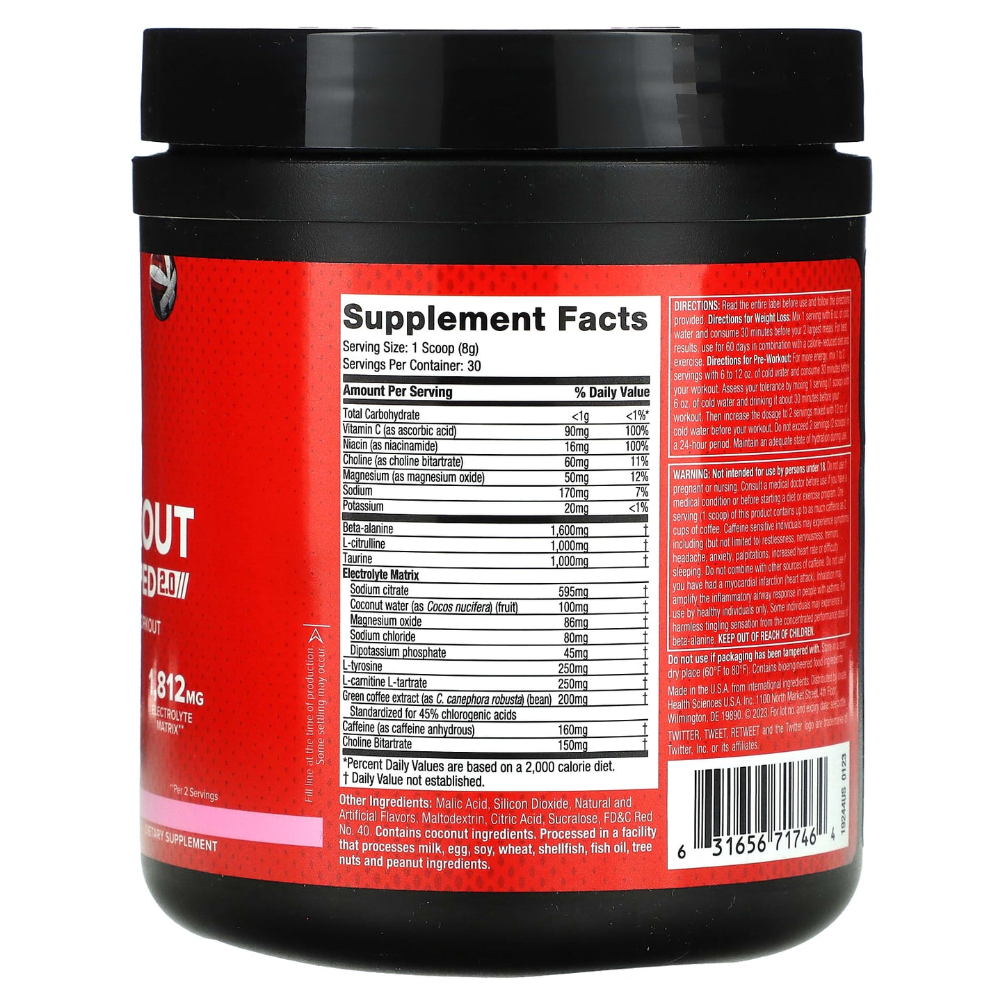 SIXSTAR, Pre-Workout Explosion Ripped 2.0, Watermelon, 8.47 oz (240 g) - Image 2