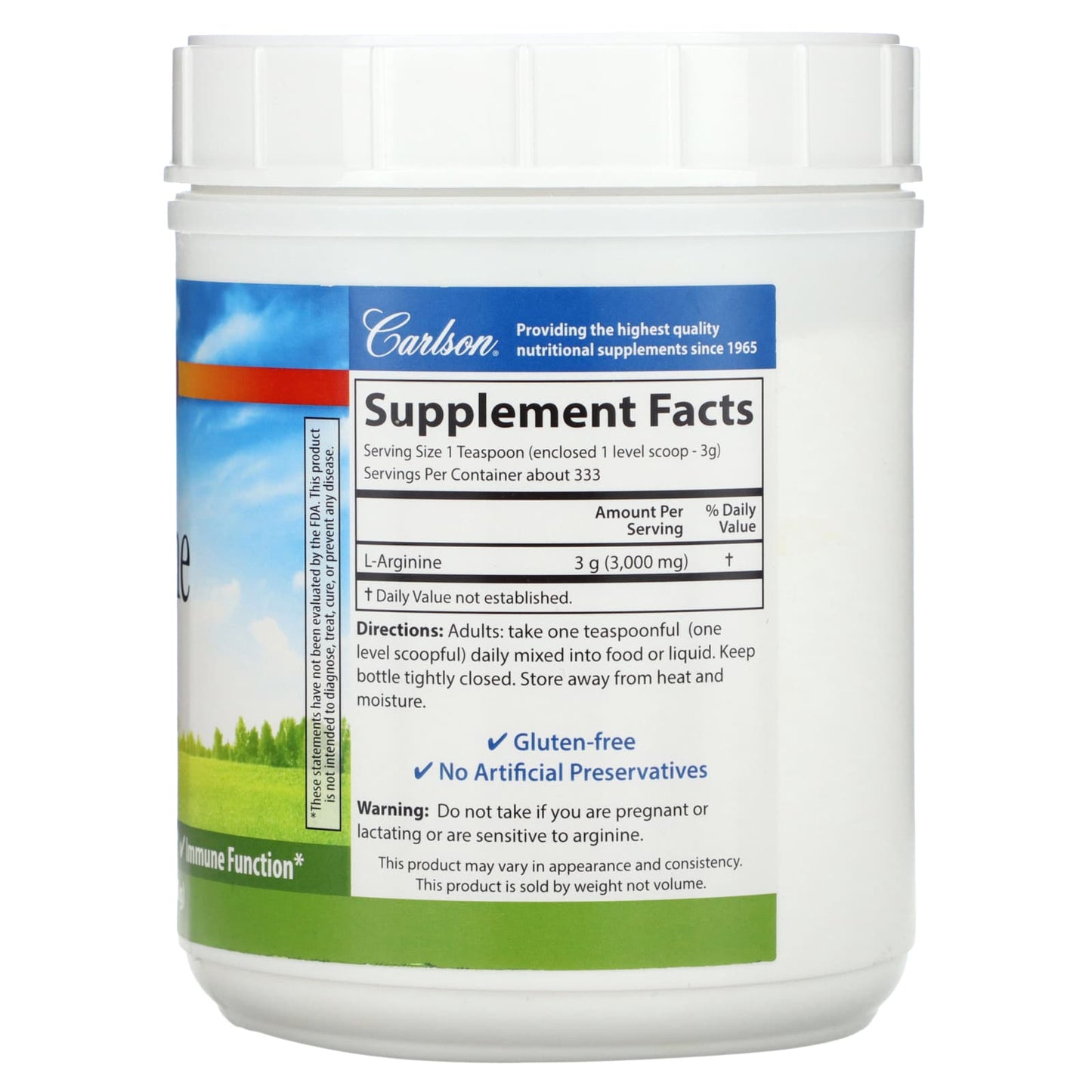 Carlson L-Arginine Powder 2.2 lb - Circulatory & Immune Support - Image 2