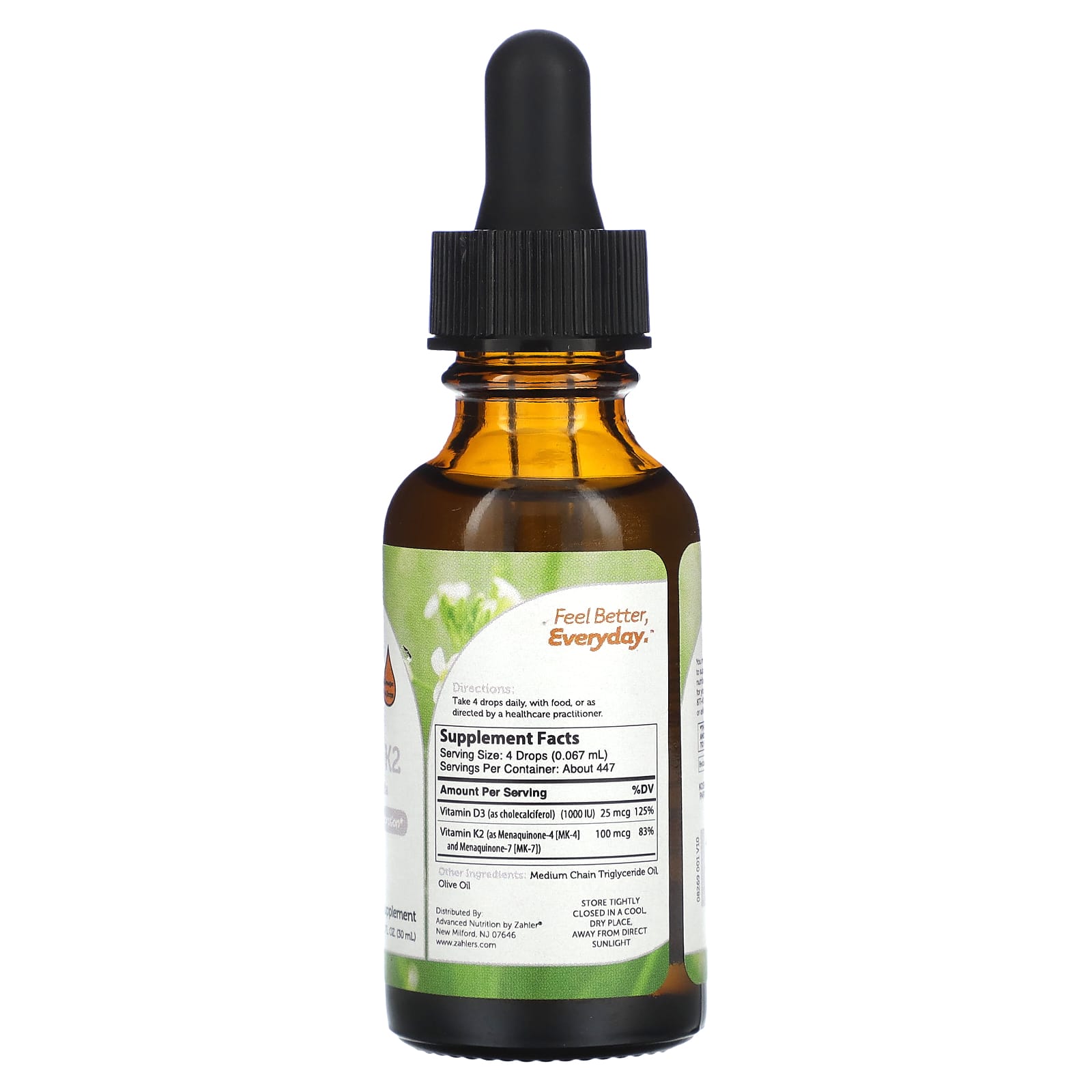 Zahler, Vitamin D3 & K2, 1 fl oz (30 ml) - Image 2