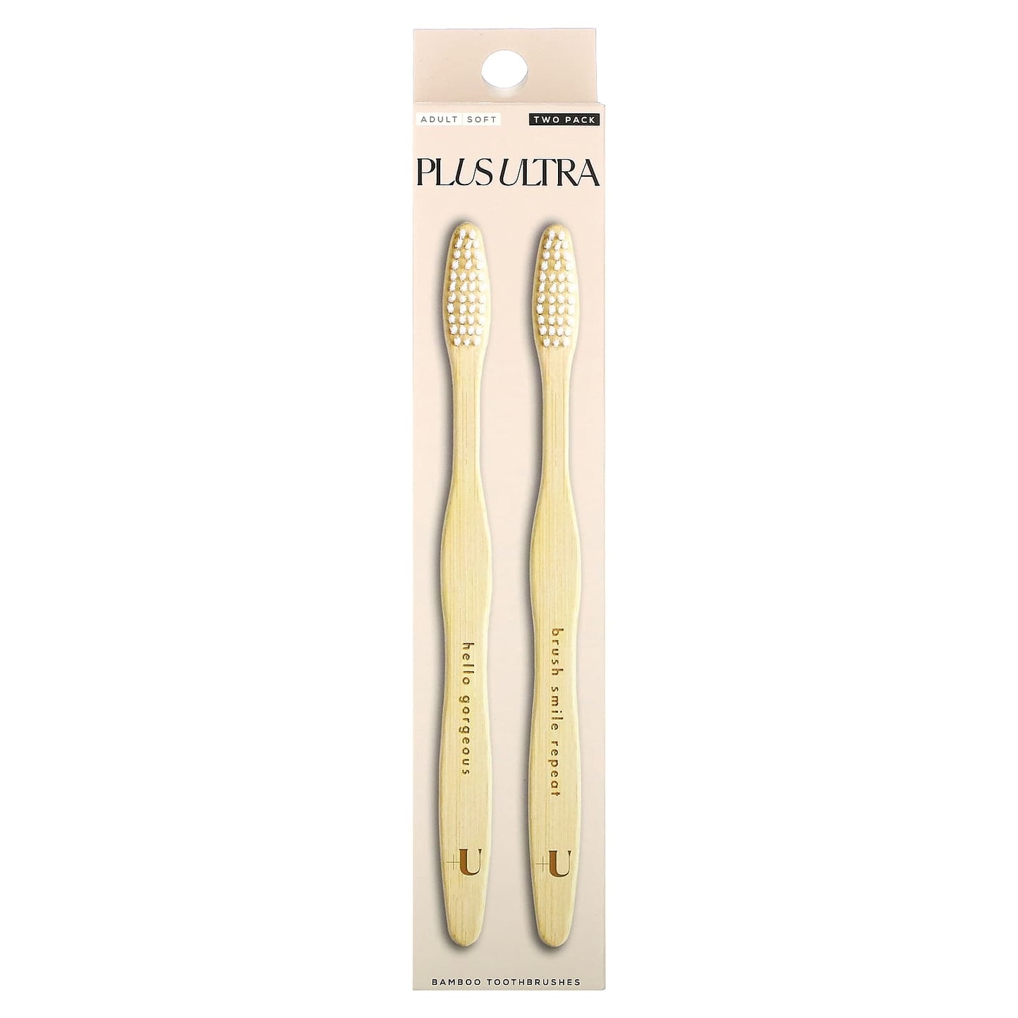 Plus Ultra, Bamboo Toothbrush, Adult, Soft, 2 Pack - Image 1