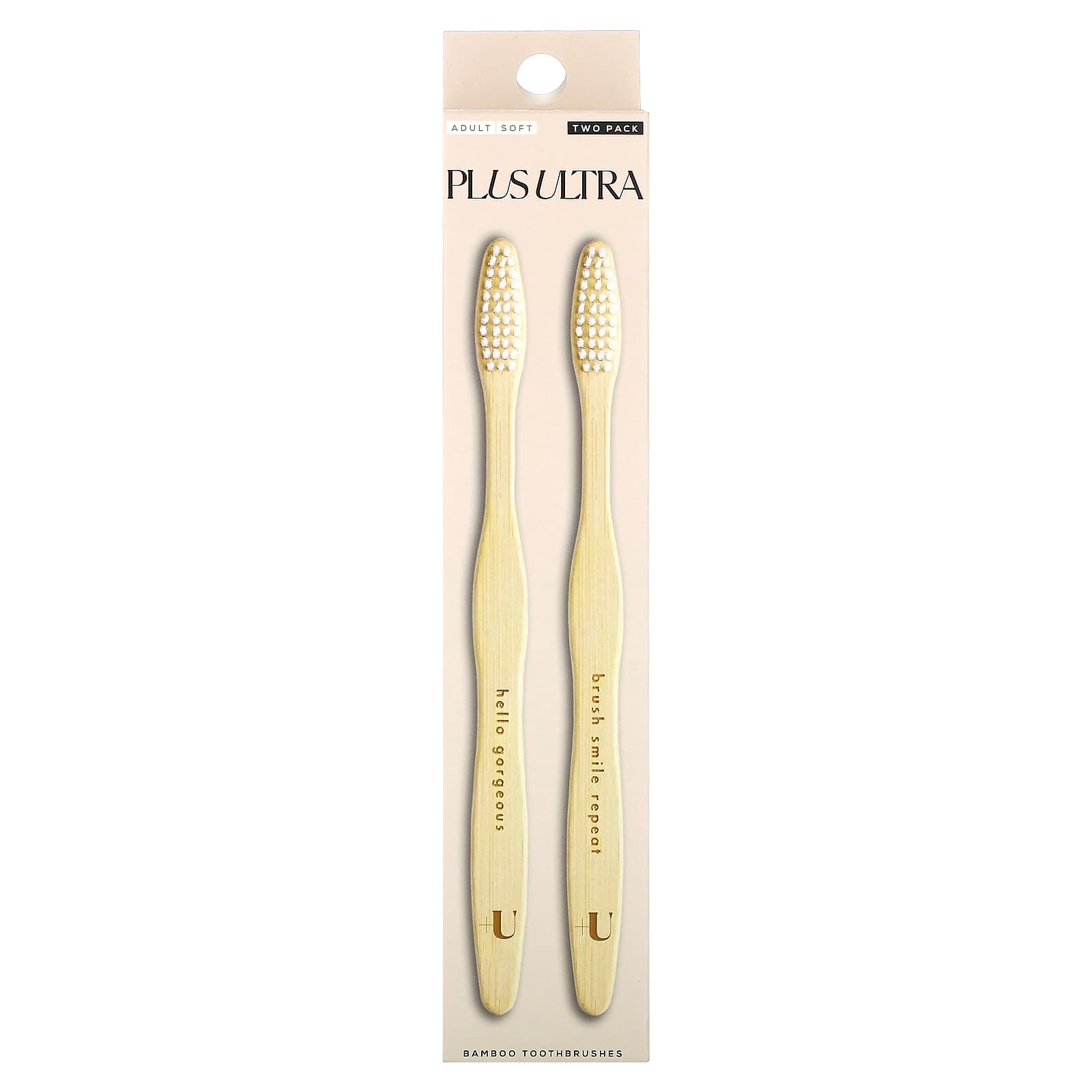 Plus Ultra, Bamboo Toothbrush, Adult, Soft, 2 Pack - Image 1