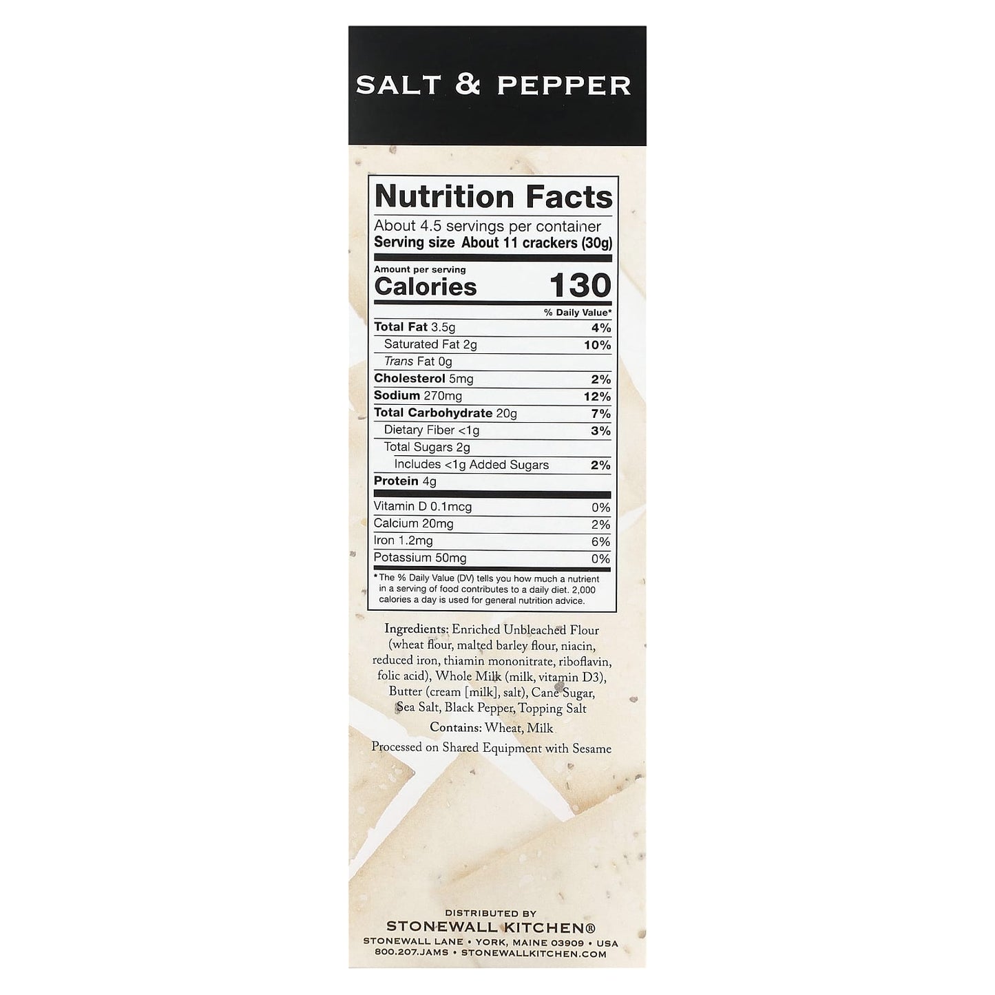 Stonewall Kitchen, Down East Crackers, Salt & Pepper , 5 oz (142 g) - Image 2
