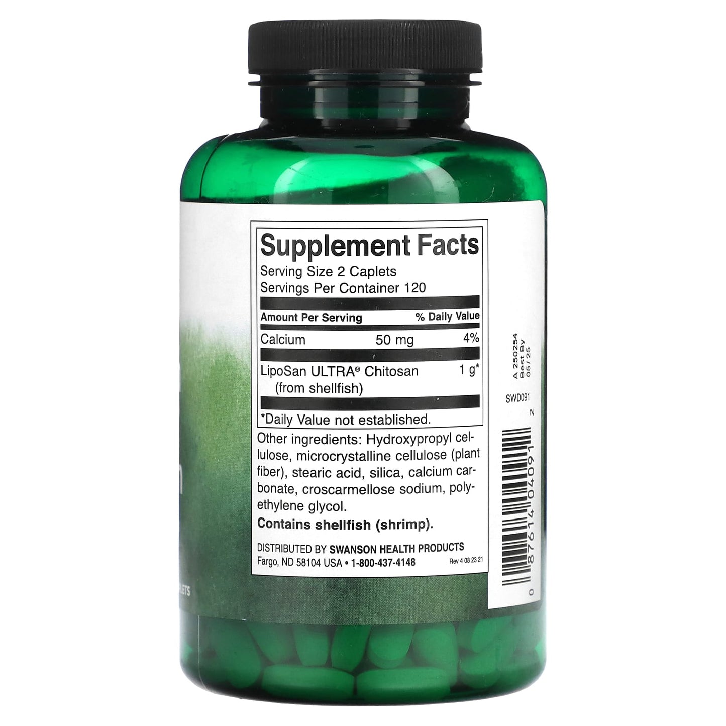 Swanson, LipoSan Ultra Chitosan, 240 Caplets - Image 2