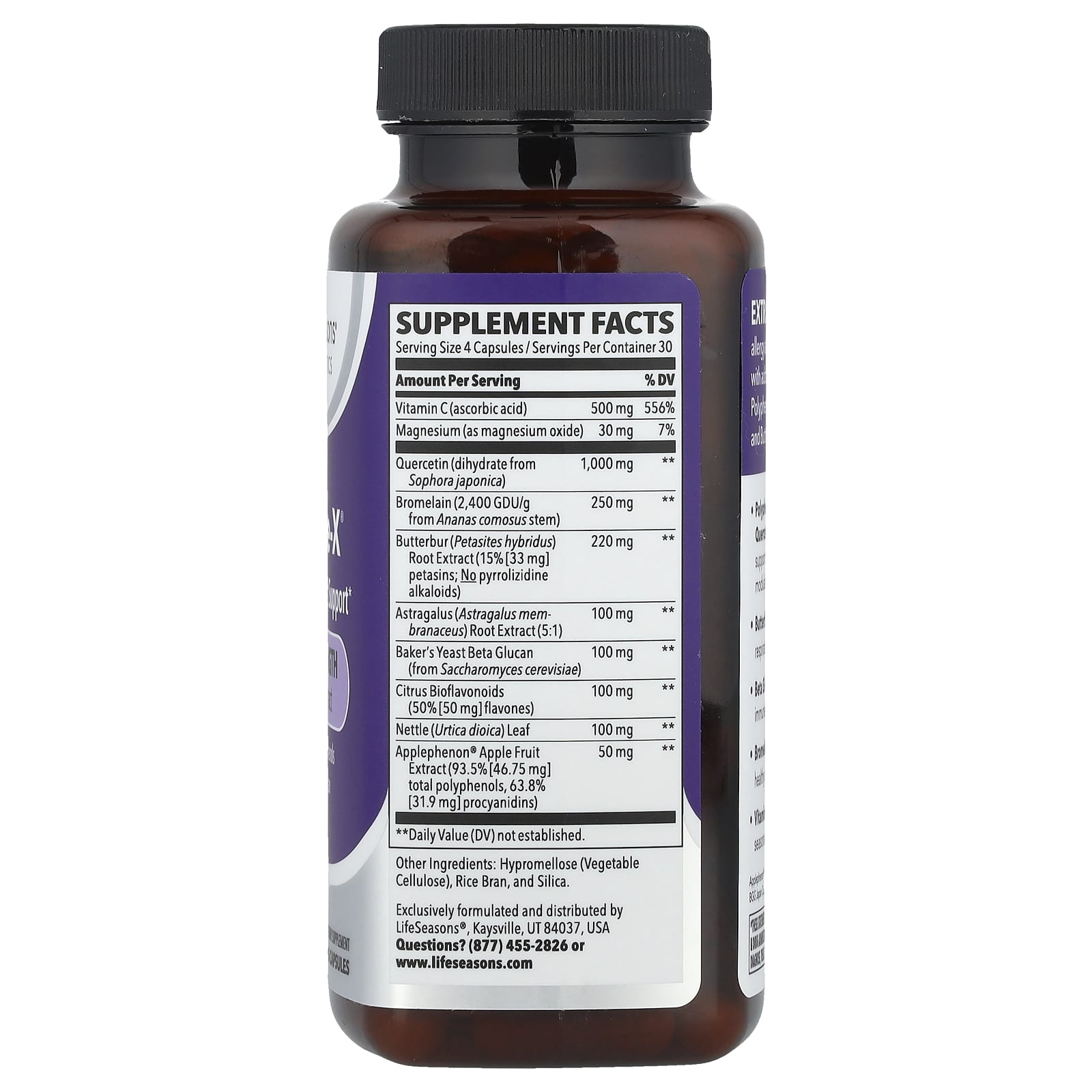 LifeSeasons, Therapeutics, Breathe-X® With Butterbur Extract, Extra Strength, 120 Veg Capsules