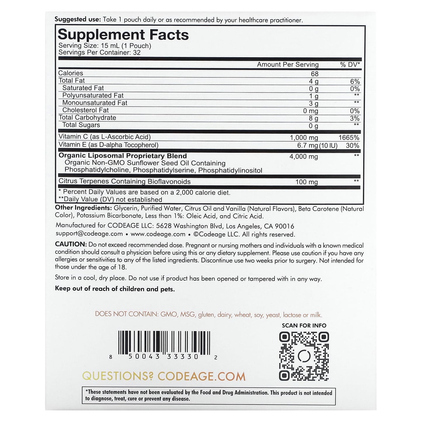 CodeAge Liposomal Vitamin C - Immune Support Supplement - Image 2