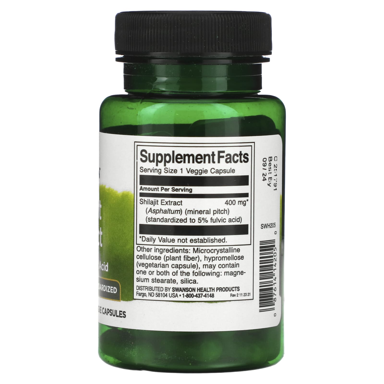Swanson, Shilajit Extract, Standardized, 400 mg, 60 Veggie Capsules - Image 2