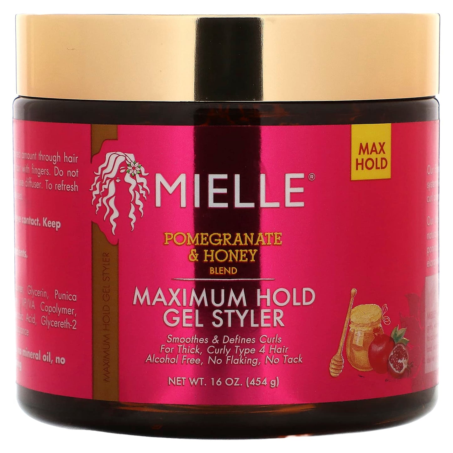 Mielle, Gel Styler, Maximum Hold, Pomegranate & Honey Blend, 16 oz (454 g) - Image 1