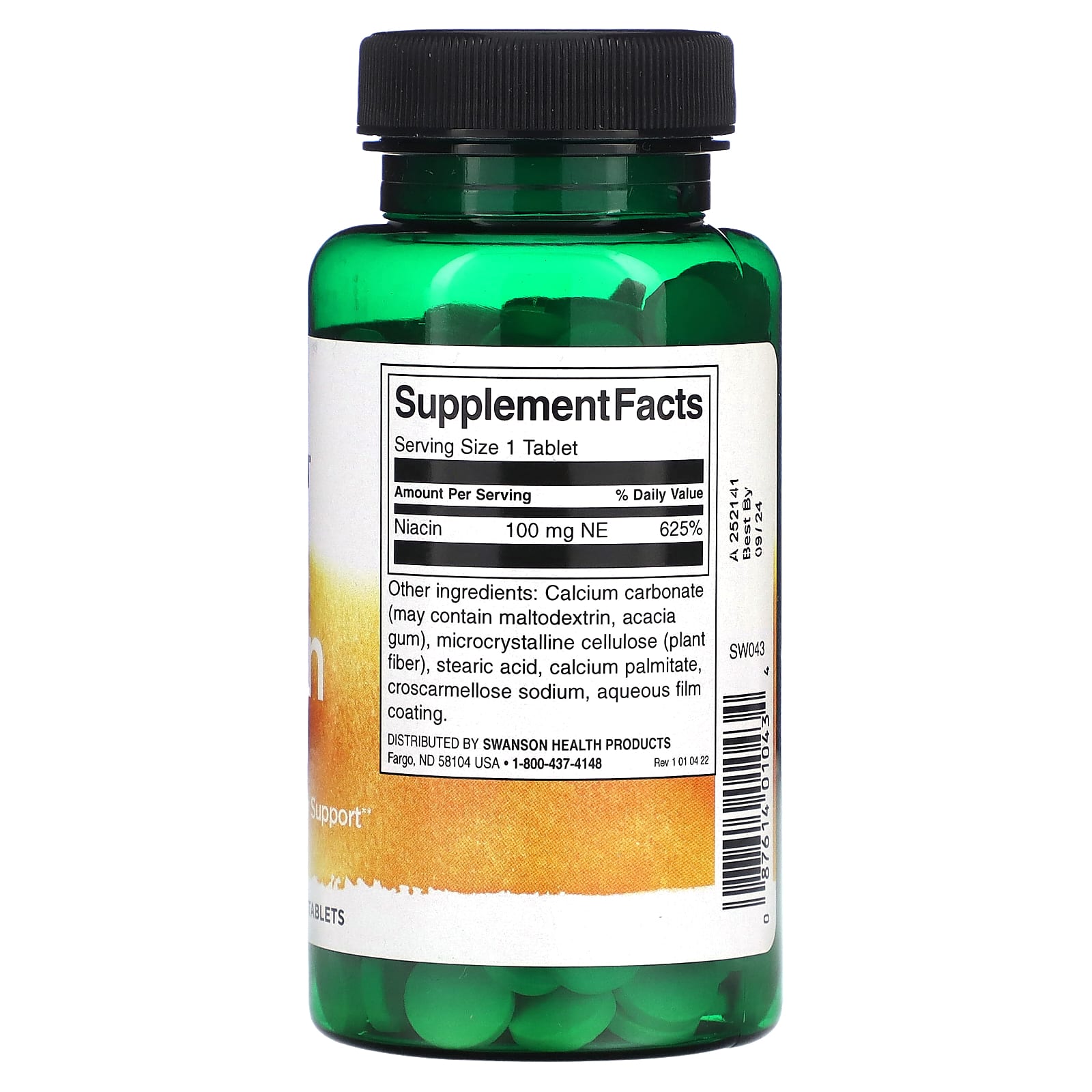 Swanson, Niacin, 100 mg, 250 Tablets - Image 2