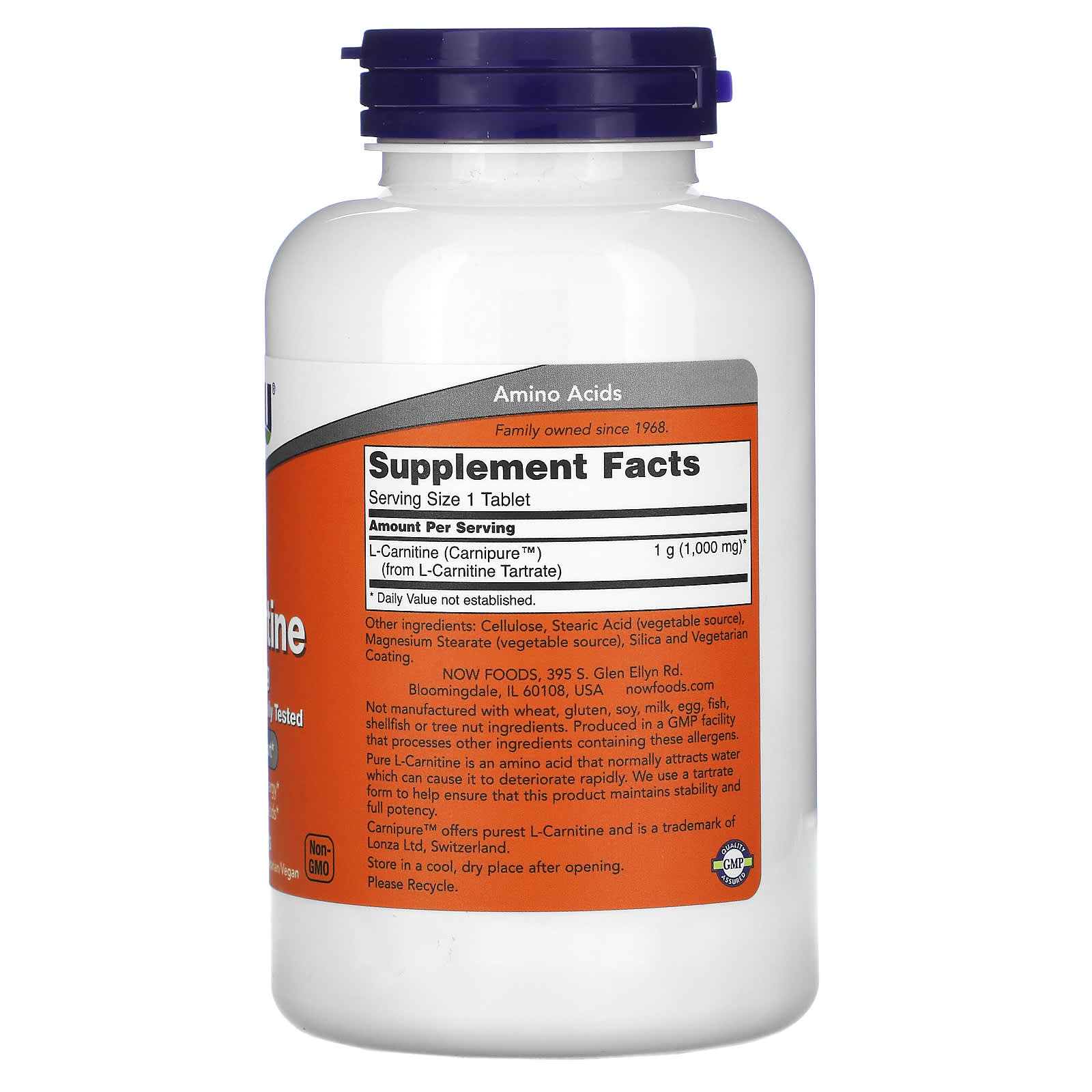 NOW Foods, L-Carnitine, 1000 mg, 100 Tablets - Image 2