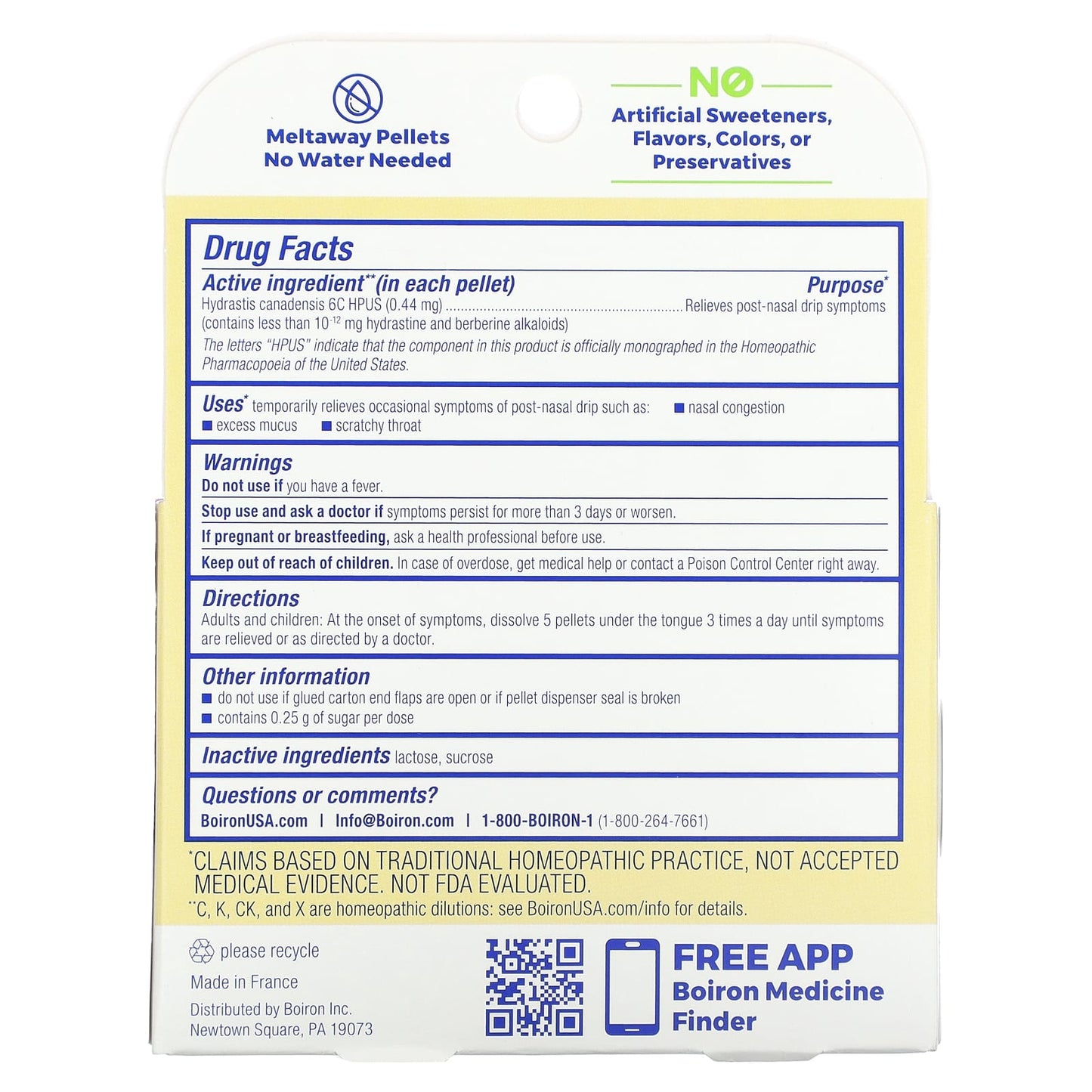 Relieve Post-Nasal Drip with Boiron Hydrastis Meltaway Pellets - Image 2