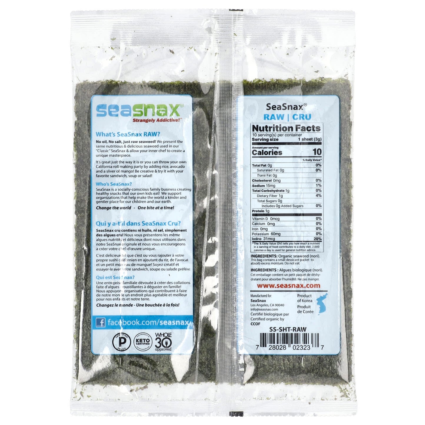 SeaSnax, Organic Seaweed, 1 oz (28 g) - Image 2