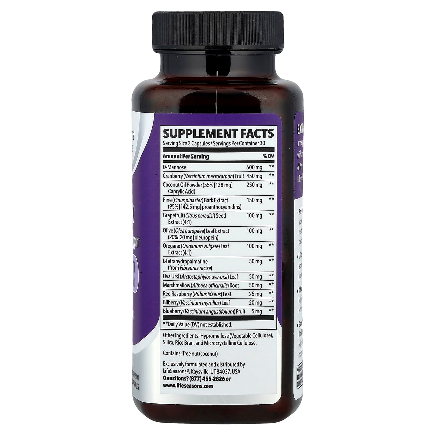 LifeSeasons, Therapeutics, Urinari-X® Urinary & Yeast Support, Extra Strength, 90 Veg Capsules - Image 2