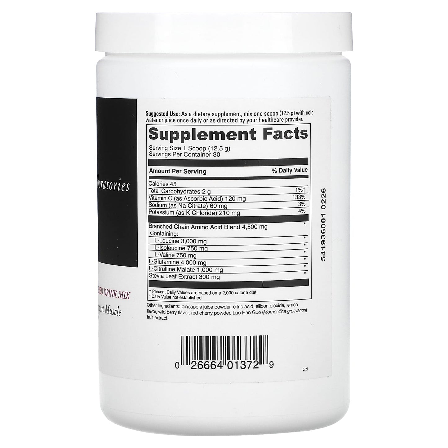 Maxi-BCAA Post Workout Recovery Supplement by DaVinci Laboratories, 375g - Image 2