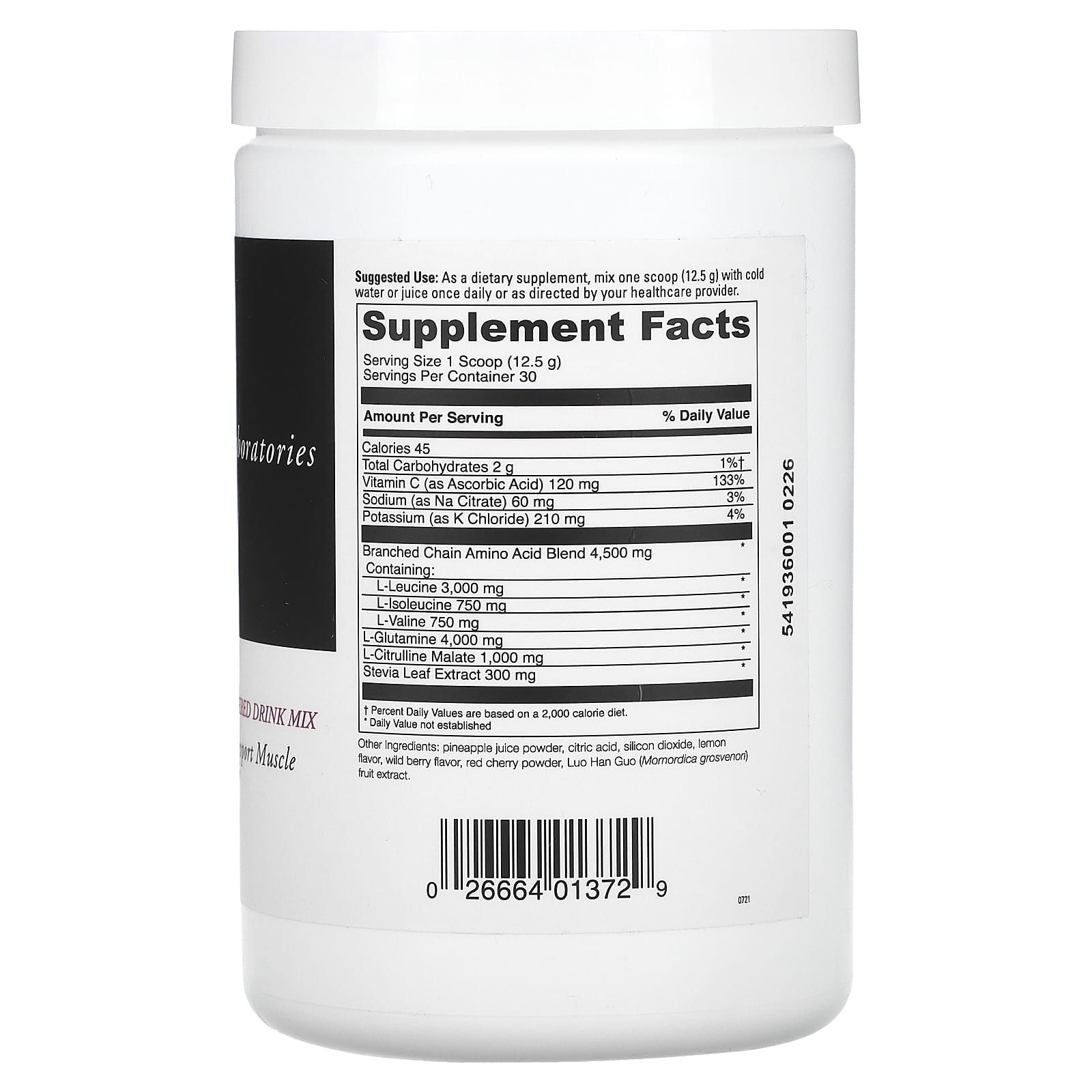 Maxi-BCAA Post Workout Recovery Supplement by DaVinci Laboratories, 375g - Image 2