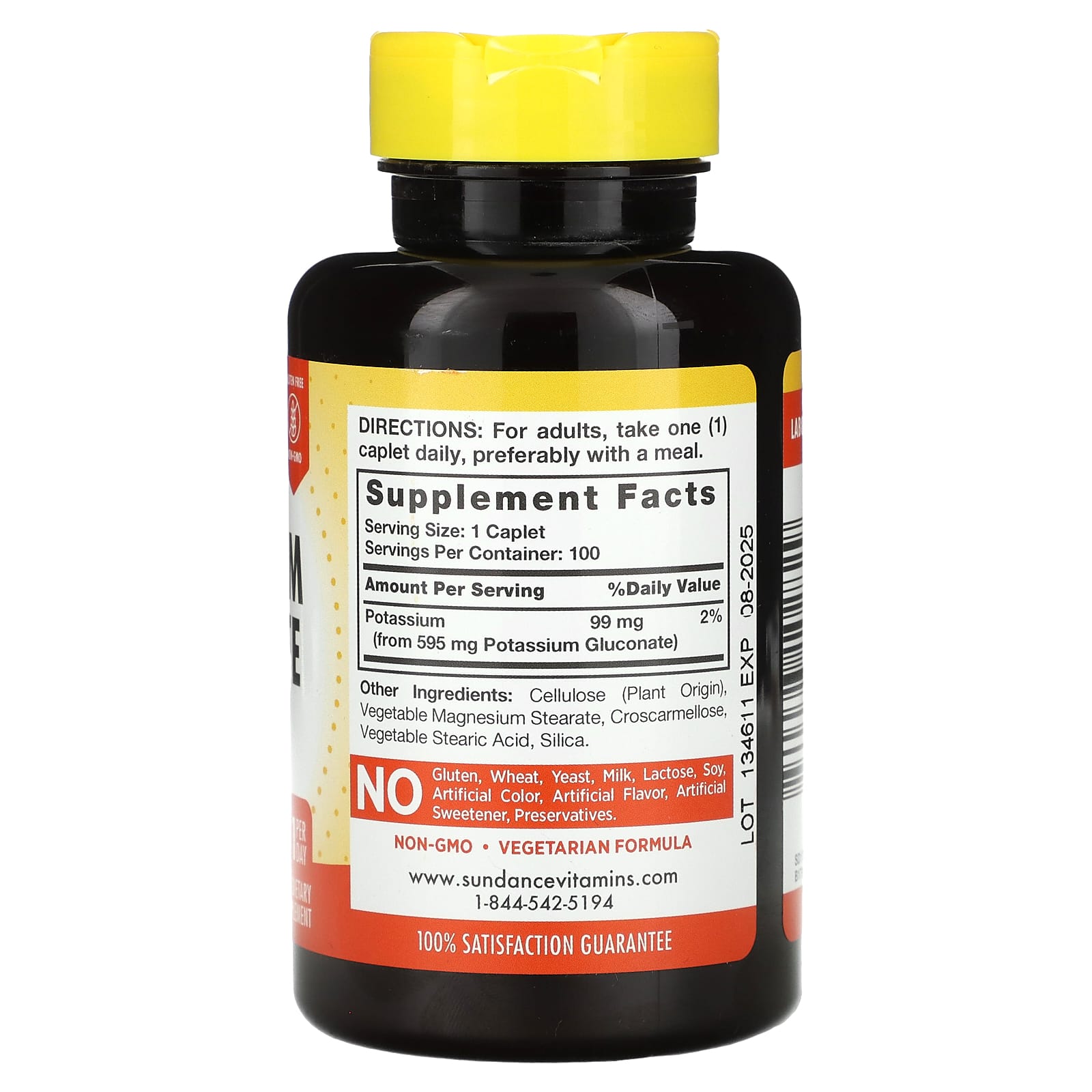 Sundance Vitamins, Potassium Gluconate, 595 mg, 100 Caplets - Image 2