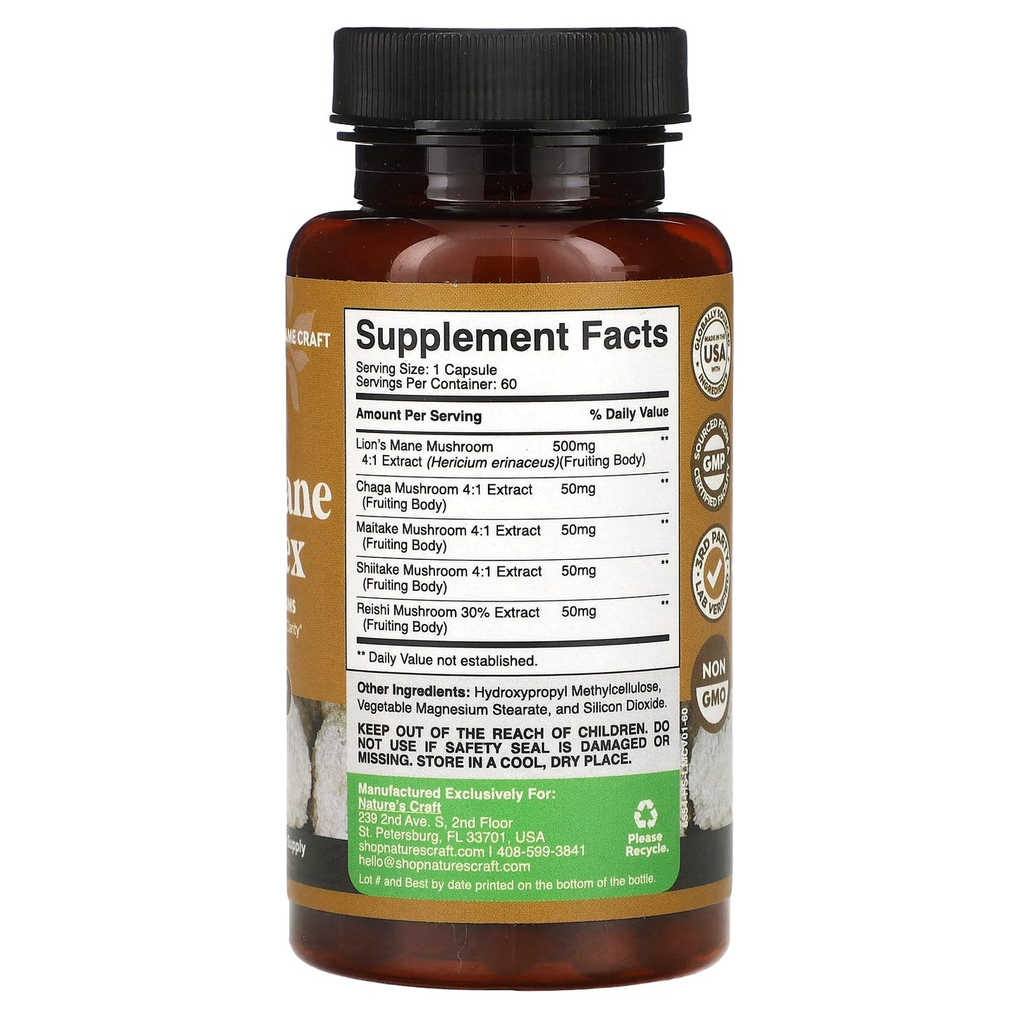 Nature's Craft, Lion's Mane Complex, 60 Capsules - Image 2