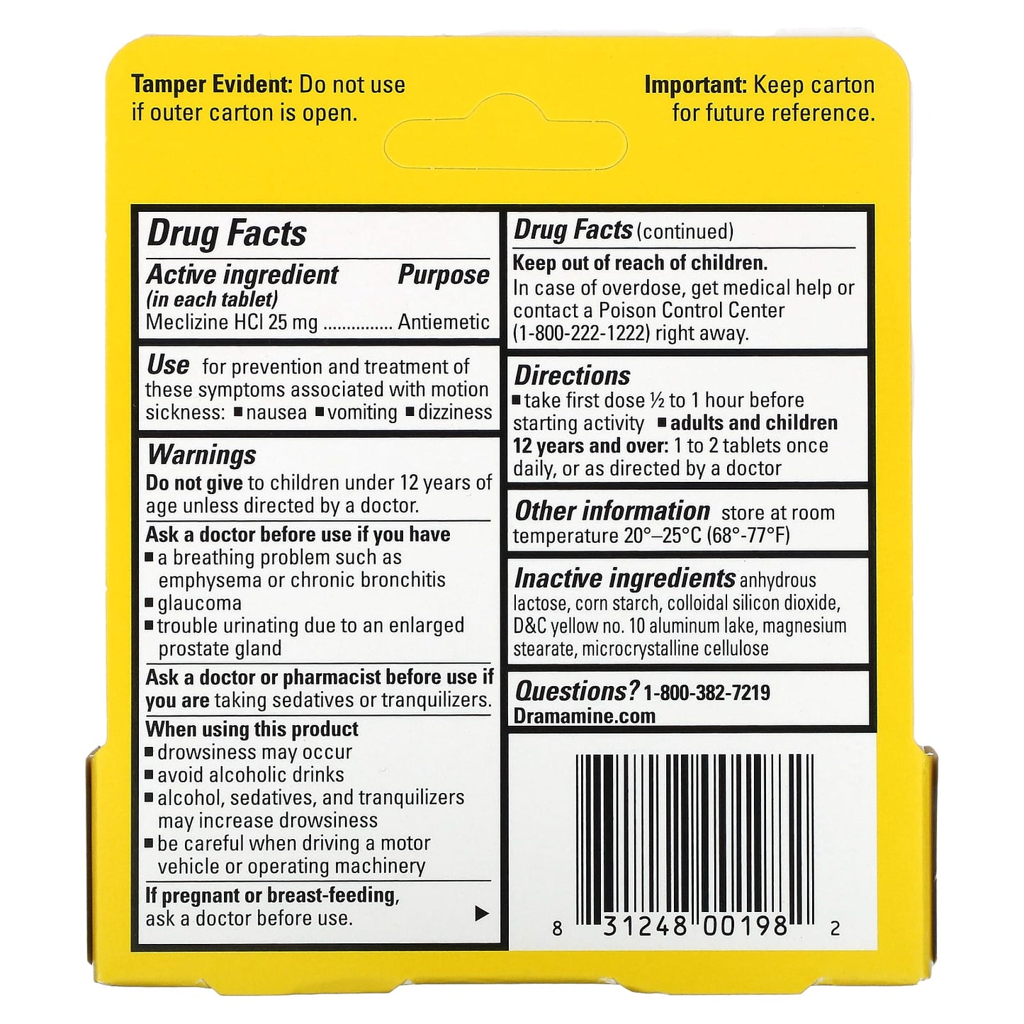 Motion Sickness Relief with Dramamine, Less Drowsy, 25mg, 8 Tablets - Image 2