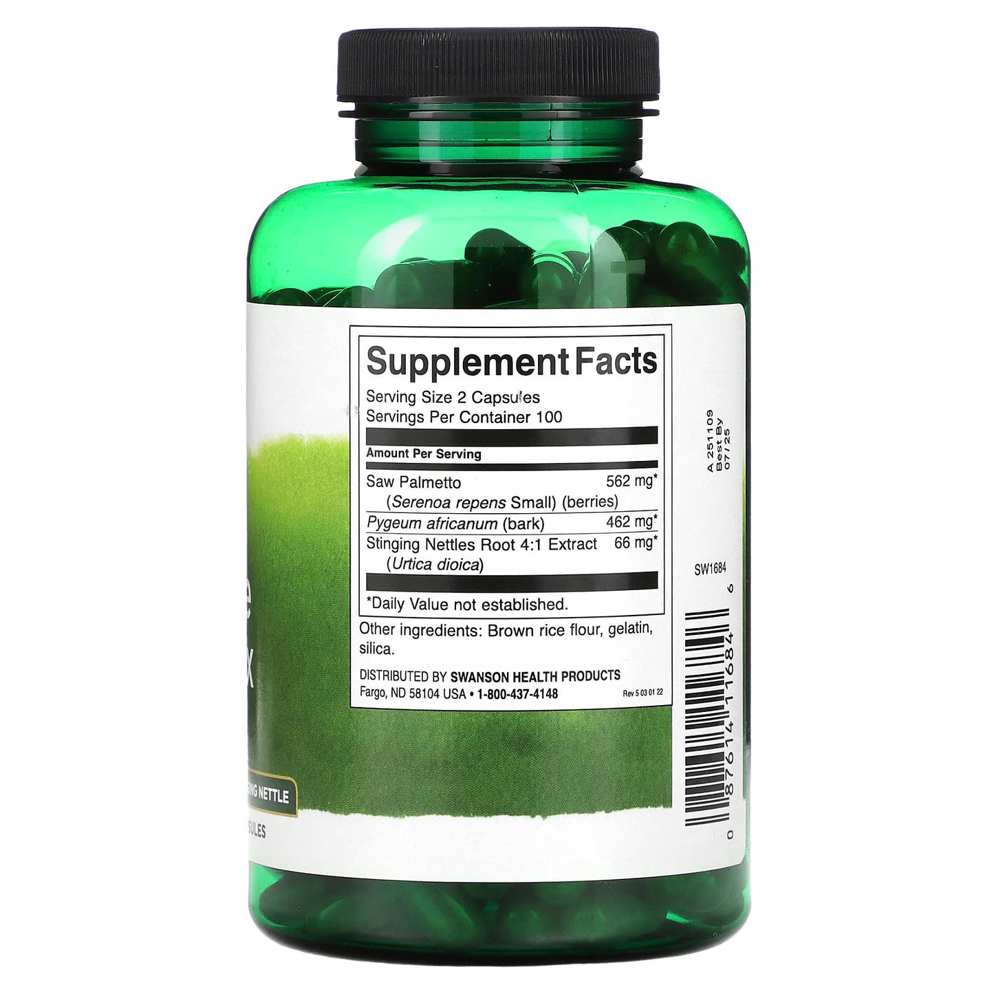Swanson, Herbal Prostate Complex with Saw Palmetto, Pygeum and Stinging Nettle, 200 Capsules - Image 2