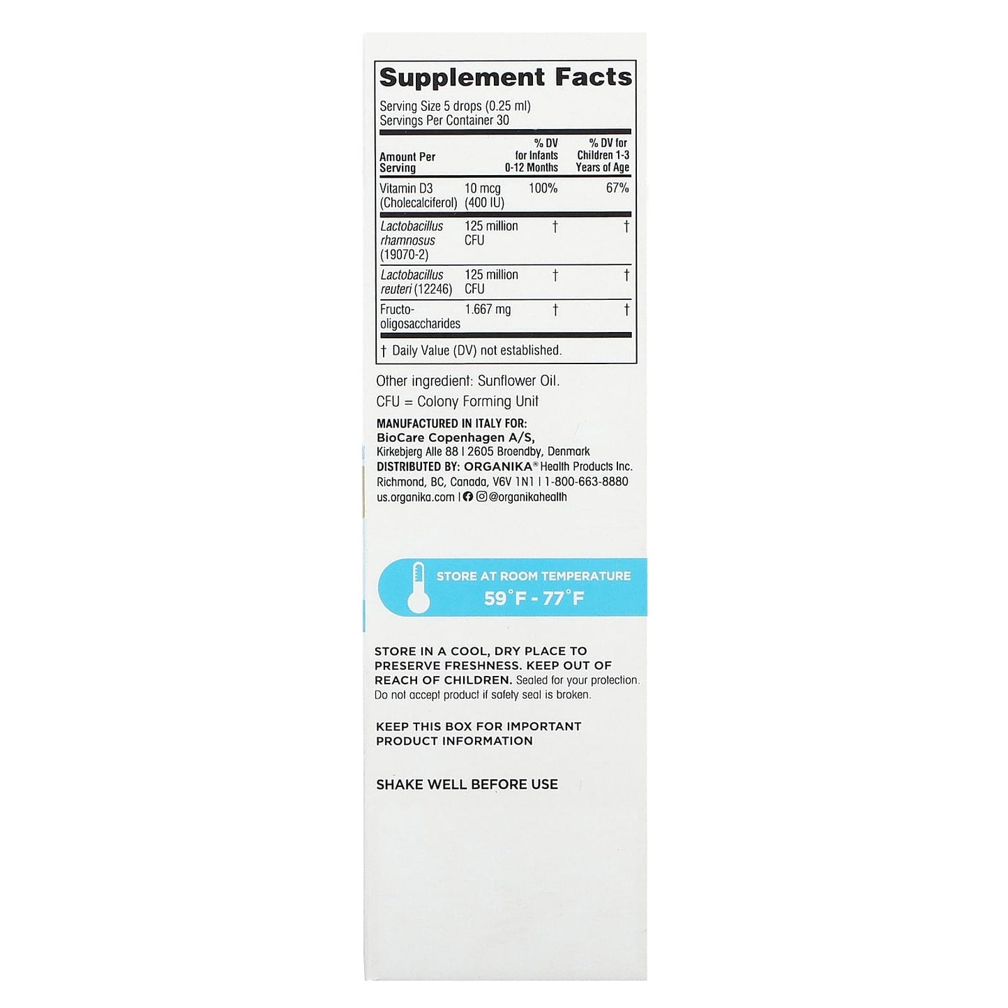 Organika, Baby Probiotic Drops with Vitamin D, 0-3 Years , 0.25 fl oz (7.5 ml) - Image 2