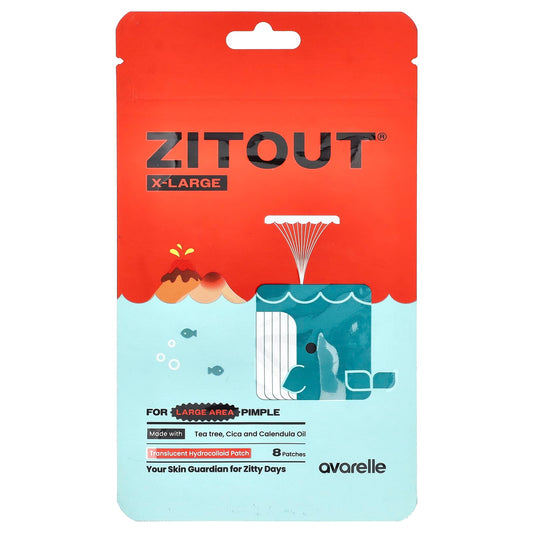 Avarelle ZitOut XL Hydrocolloid Pimple Patches for Large Areas - 8 Patches - Image 1