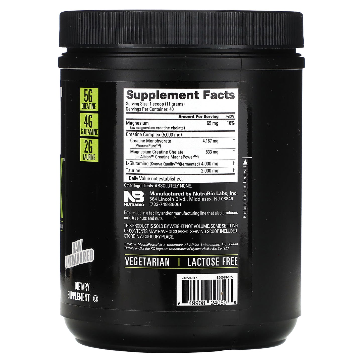 NutraBio, CGT MAX, Raw Unflavored, 0.97 lb (440 g) - Image 2