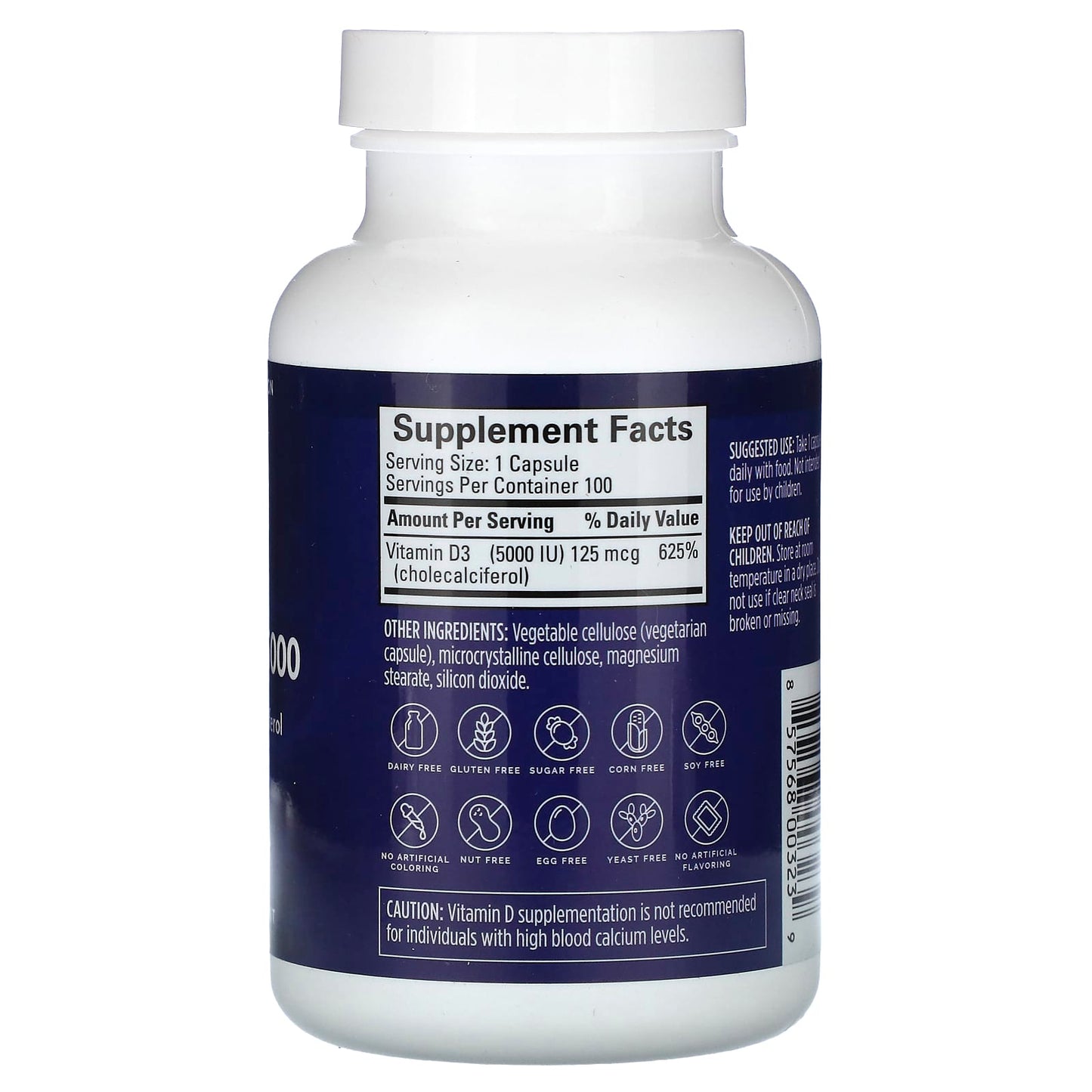 BrainMD Vitamin D3 5000, High Potency Cholecalciferol, 100 Capsules - Image 2