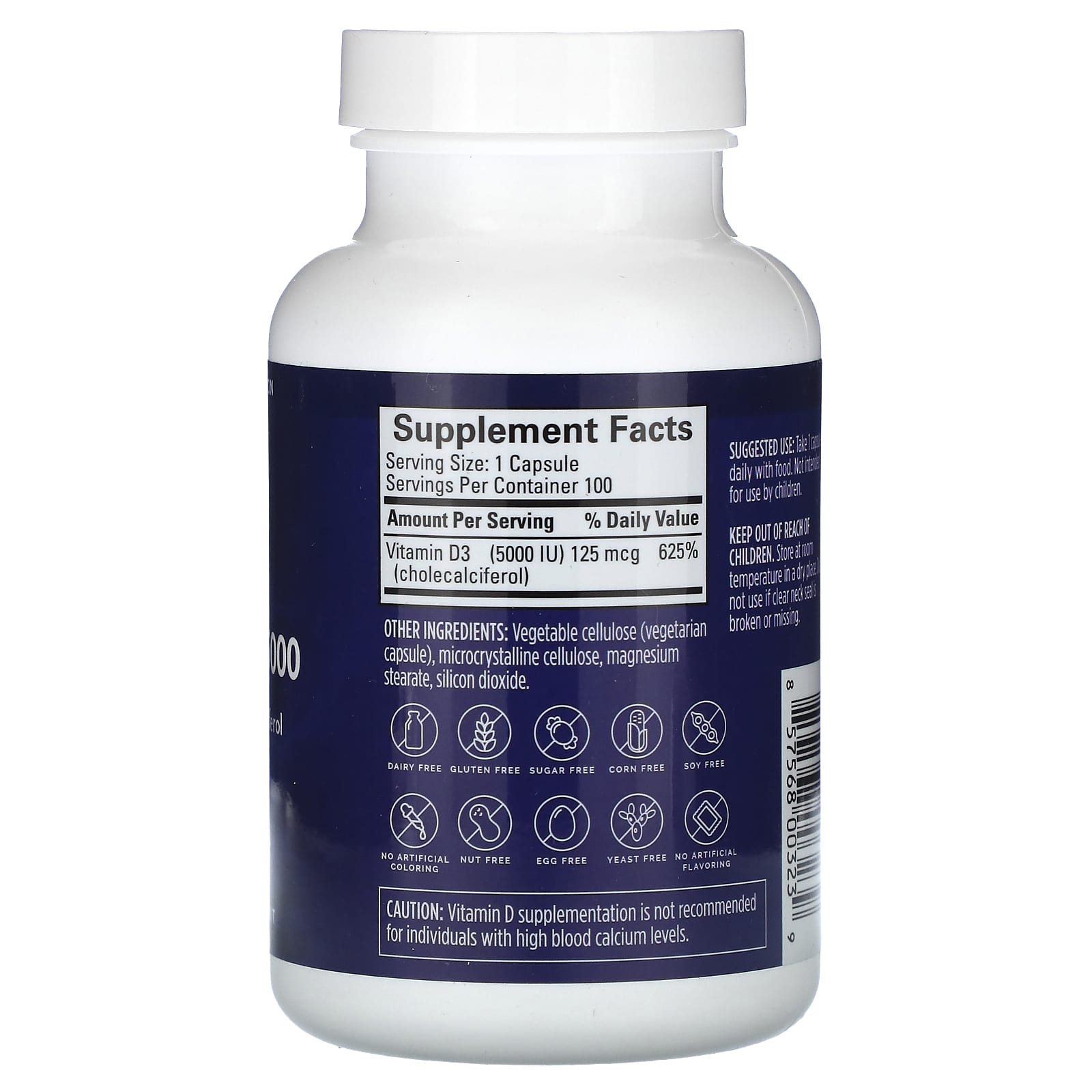 BrainMD Vitamin D3 5000, High Potency Cholecalciferol, 100 Capsules - Image 2