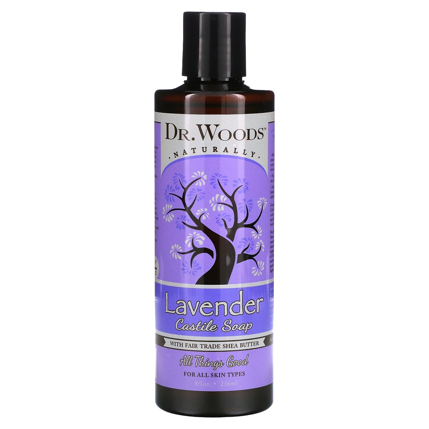 Dr. Woods Lavender Castile Soap with Fair Trade Shea Butter, 8 fl oz - Image 1