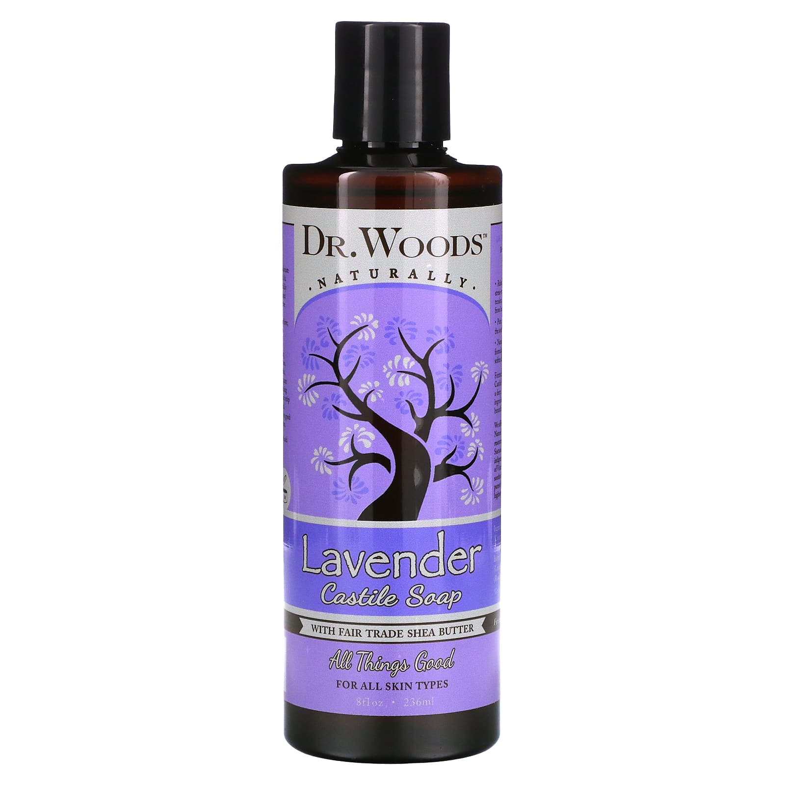 Dr. Woods Lavender Castile Soap with Fair Trade Shea Butter, 8 fl oz - Image 1