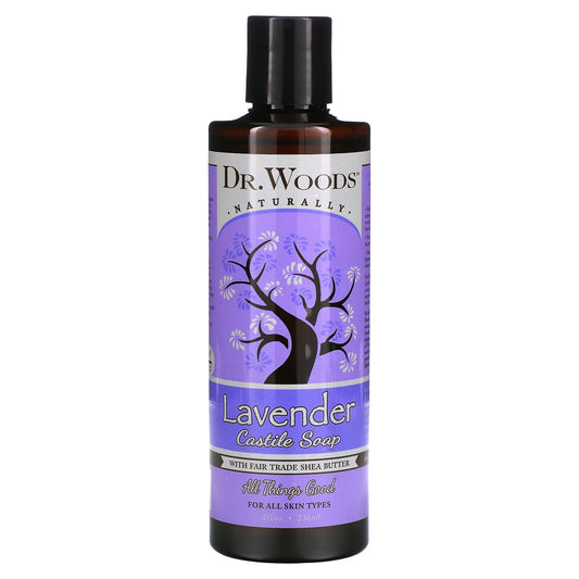 Dr. Woods Lavender Castile Soap with Fair Trade Shea Butter, 8 fl oz - Image 1