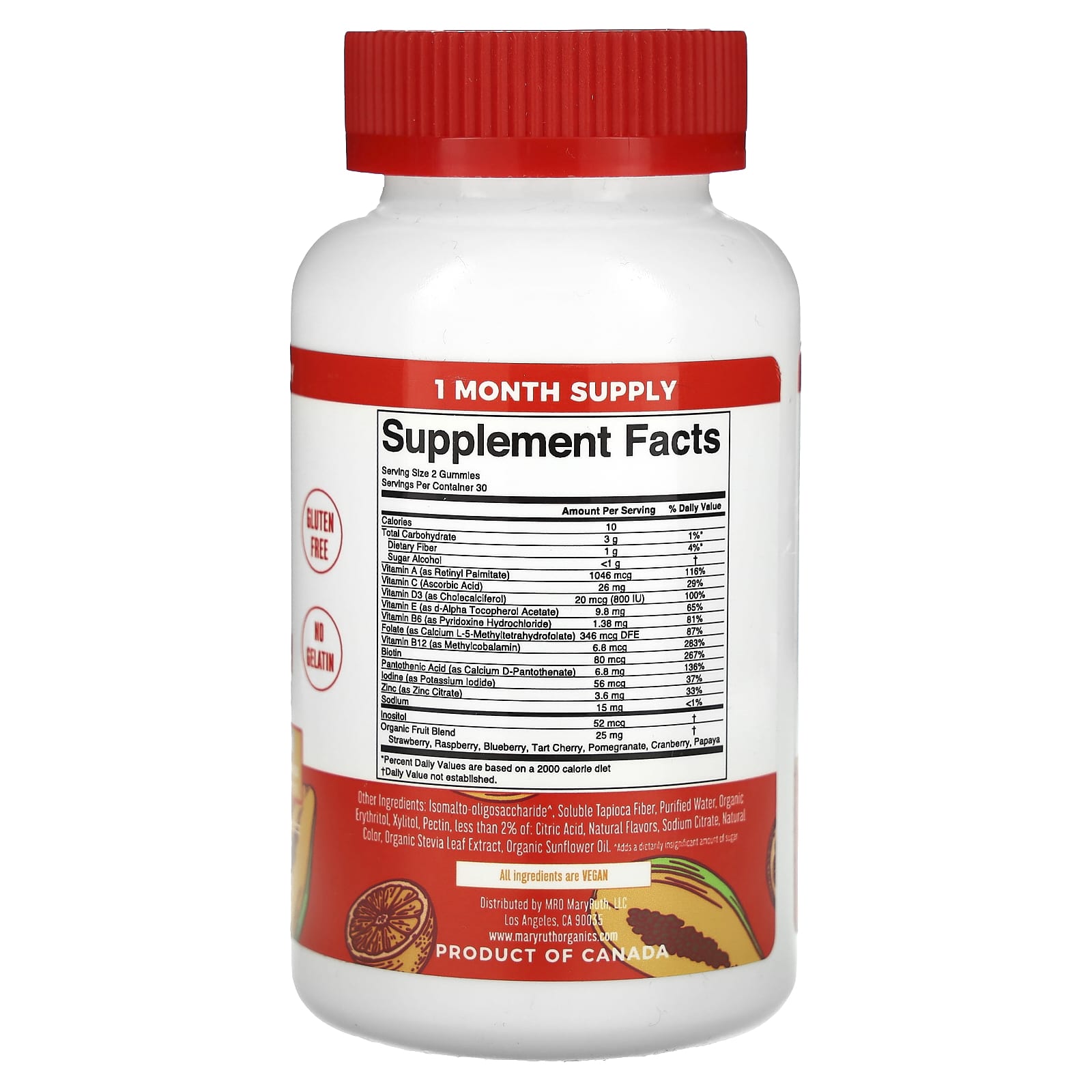 MaryRuth's, Men's Multivitamin Gummies, Papaya Orange, 60 Gummies - Image 2